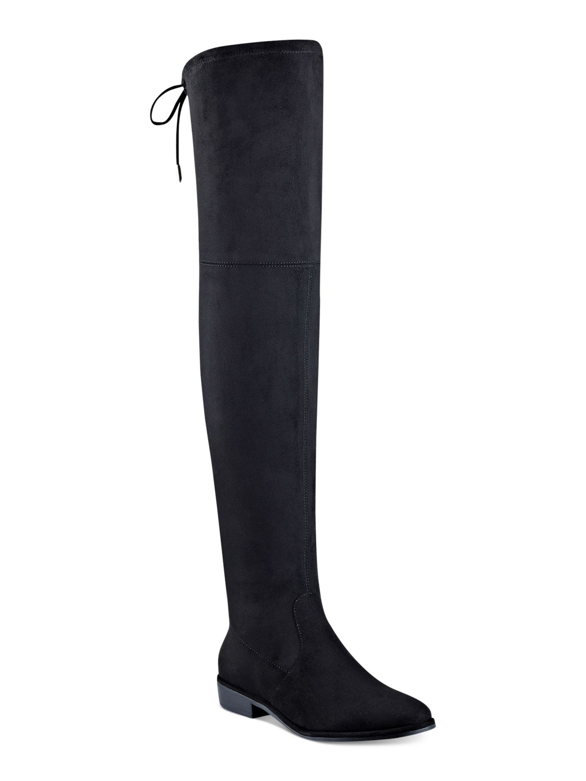 MARC FISHER Womens Black Drawstring Almond Toe Block Heel Boots Shoes 5