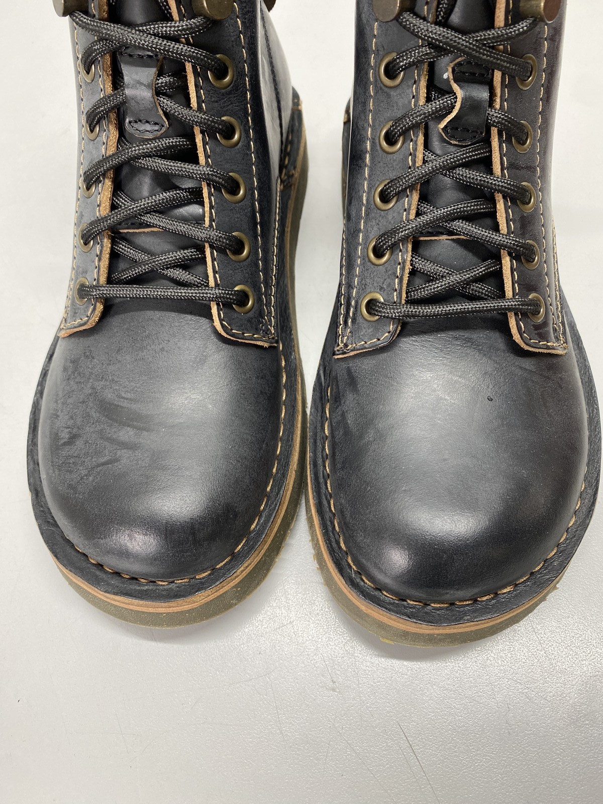 Birkenstock Unisex Birmingham Lace-Up Oiled Leather Boots Size L 8, M 6 Black