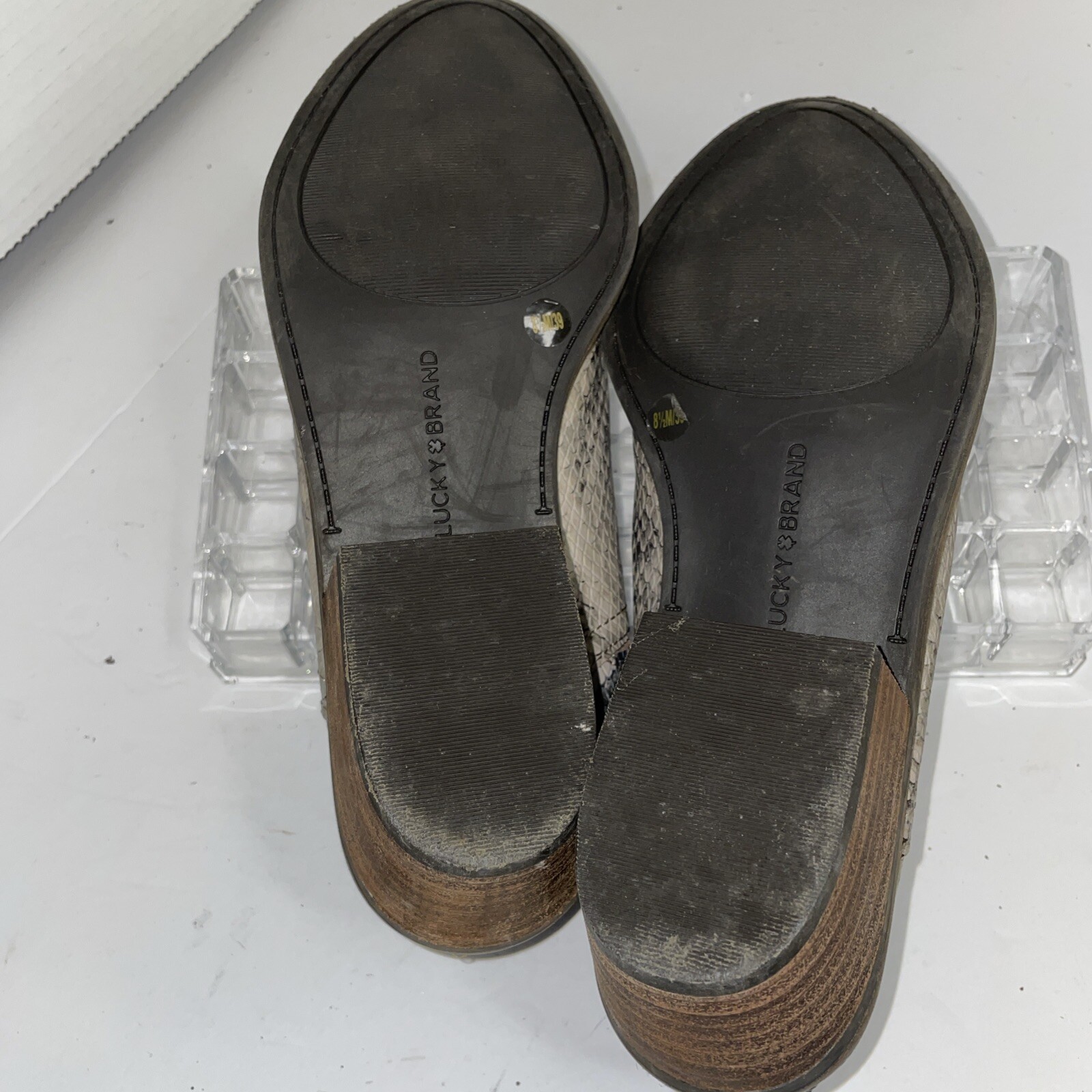 Lucky Brand Tresee Snake Print Suede Western Ankle Booties Womens Sz 8.5 / 39 M