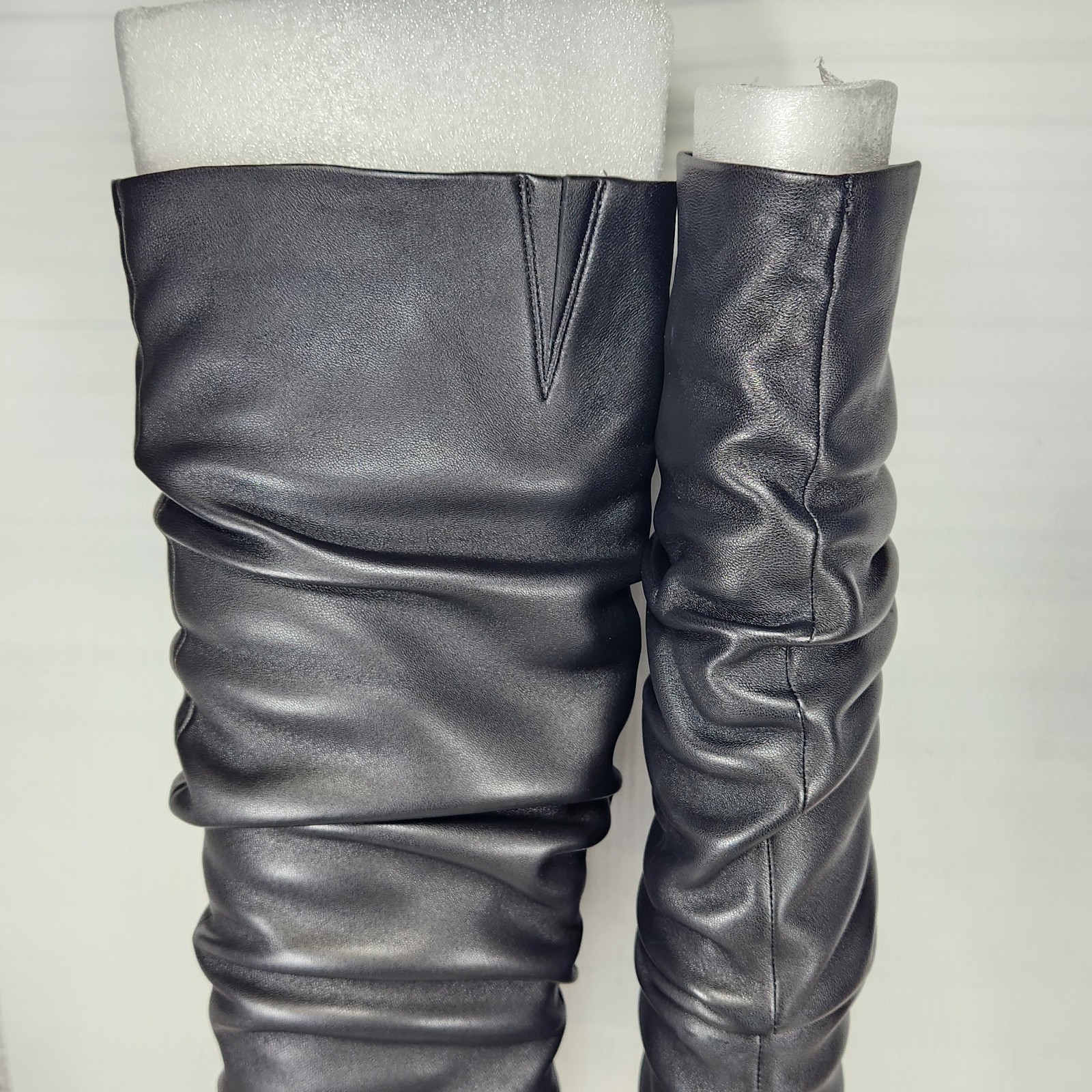 Size 7.5 – Michael Kors Dawn Heeled Boot Black LEATHER Stilletto Pointed Toe