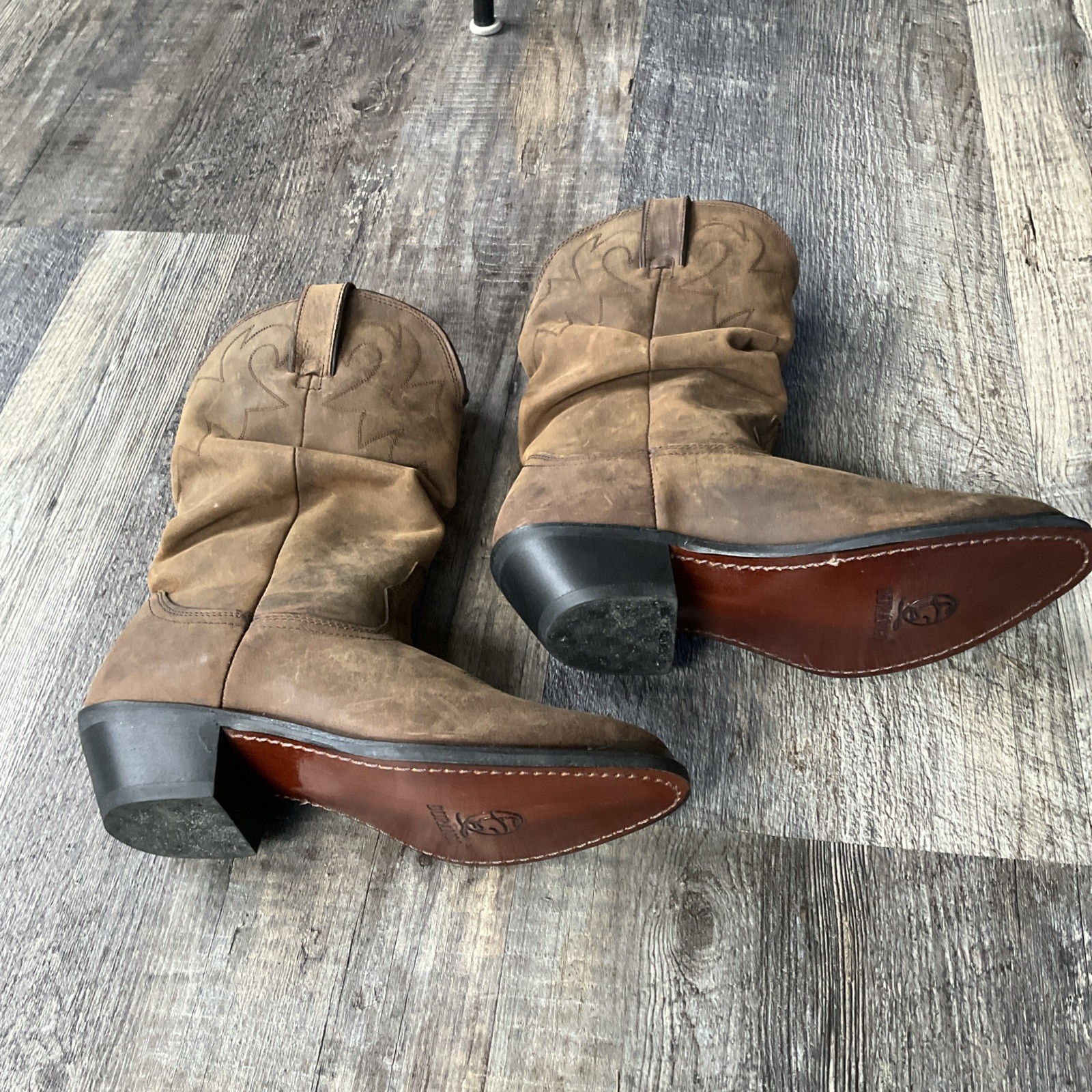 Durango RD542 Women’s size 8.5 M 11″ Slouch Western Boot Distressed Tan Cowgirl