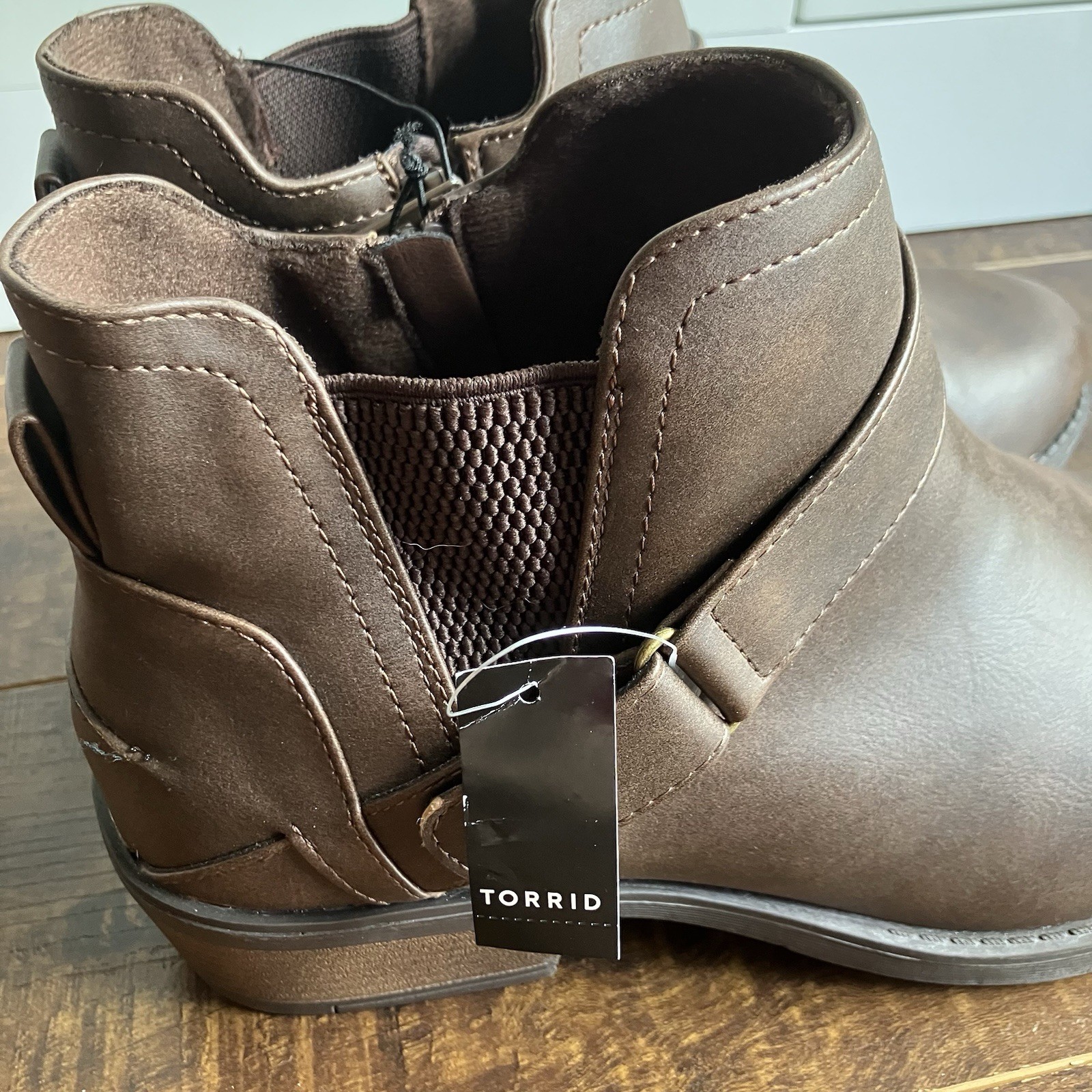 Torrid Brown Buckle Strap Ankle Booties Women’s Size 10WW Wide NWT