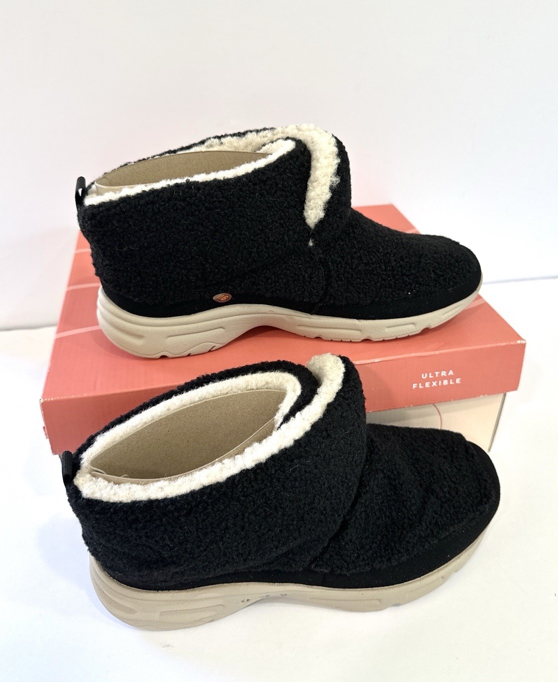 Easy Spirit SE Brindle2 Women’s Booties Black Size 9 Wide Comfort Fleece Lined