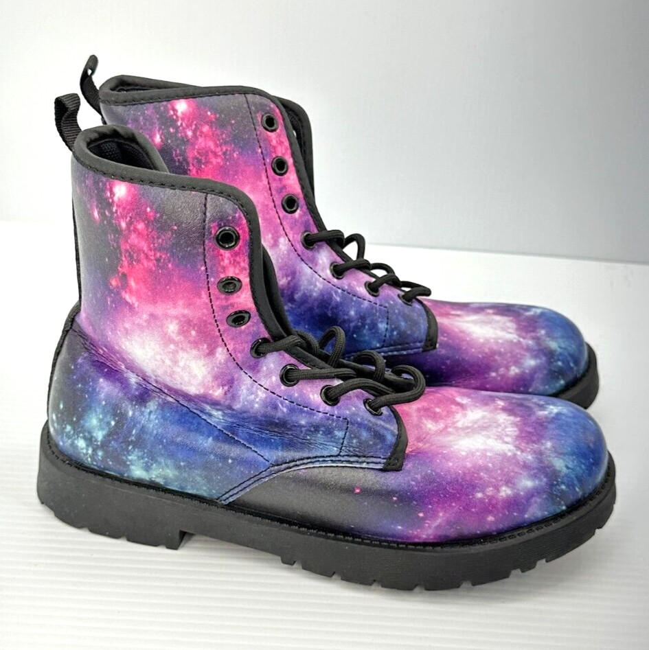 NEW Cosmic Stars Boots 5.5″ ankle Blue Black Women Sz 7 Men Sz 5 Combat Style
