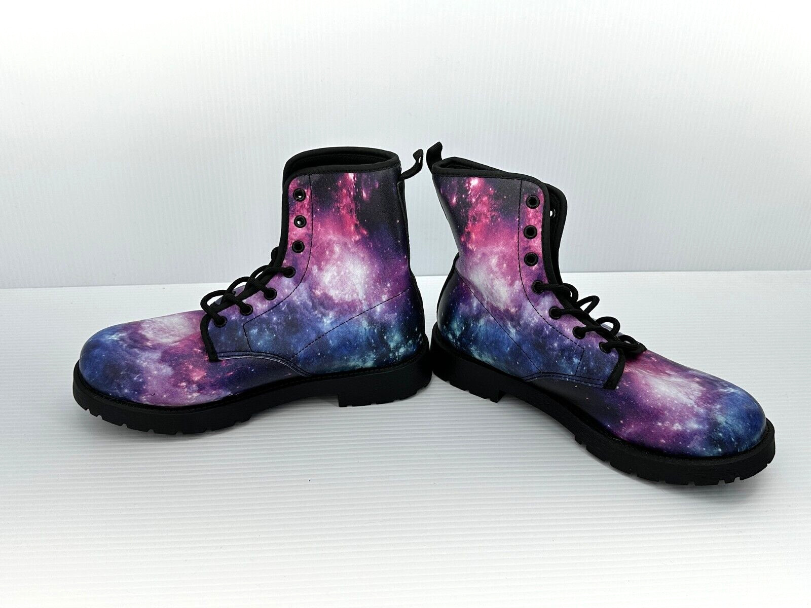 NEW Cosmic Stars Boots 5.5″ ankle Blue Black Women Sz 7 Men Sz 5 Combat Style