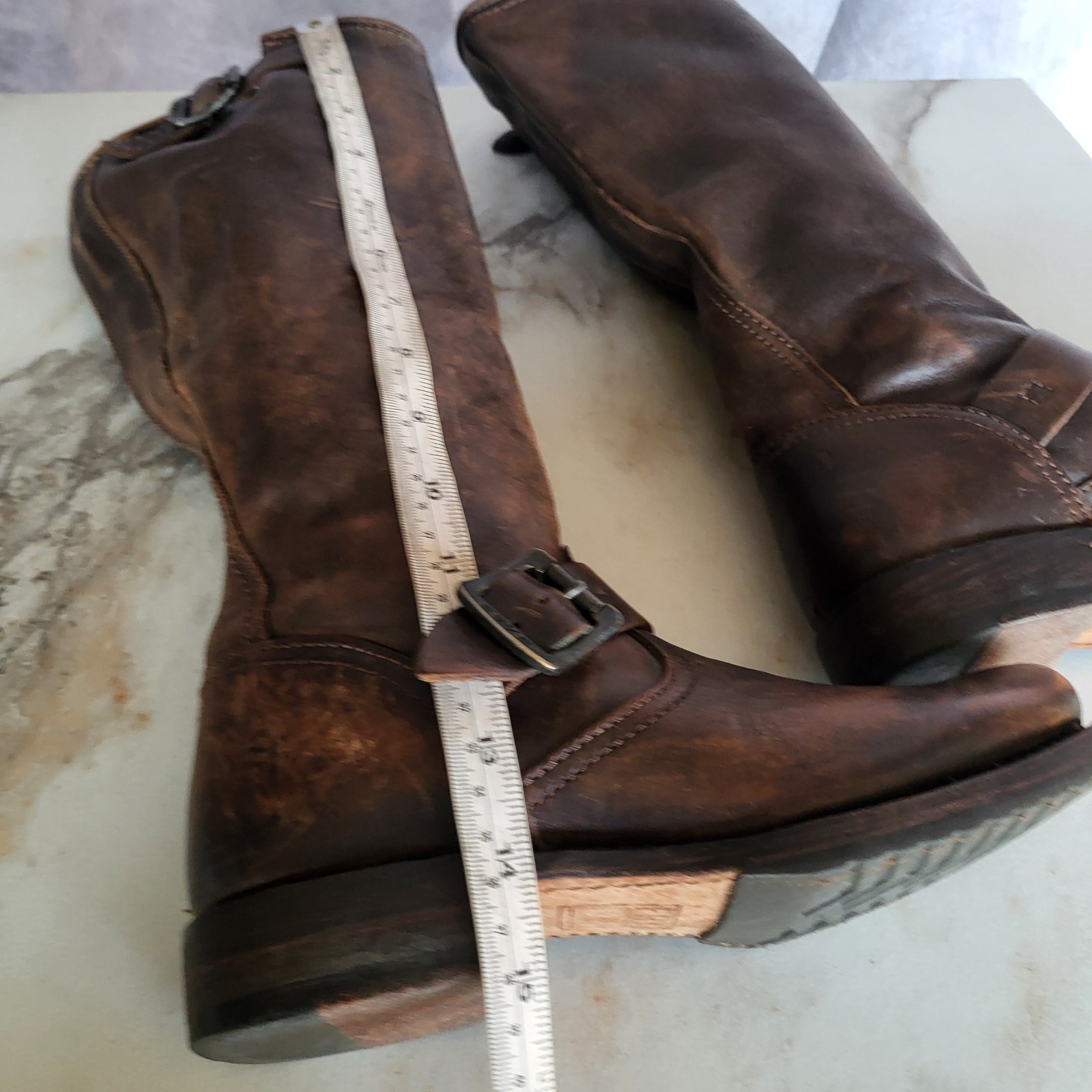 Frye Size 7.5 Veronica Slouch Knee High Biker Boots Women’s Engineer