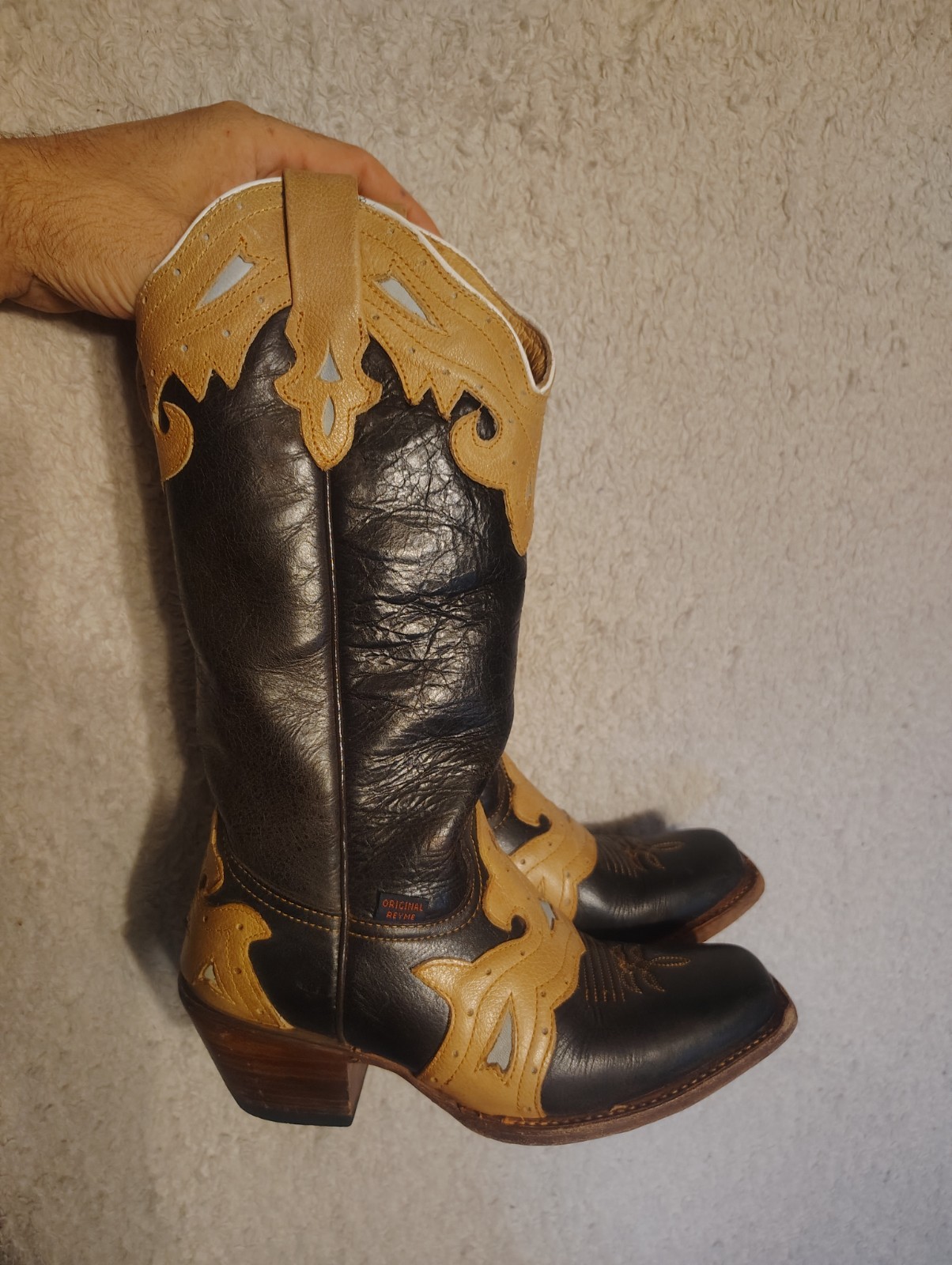 Authentic Western Boots Reyme Women’s Custom Hand Tooled Mexico 24.5 US 7.5