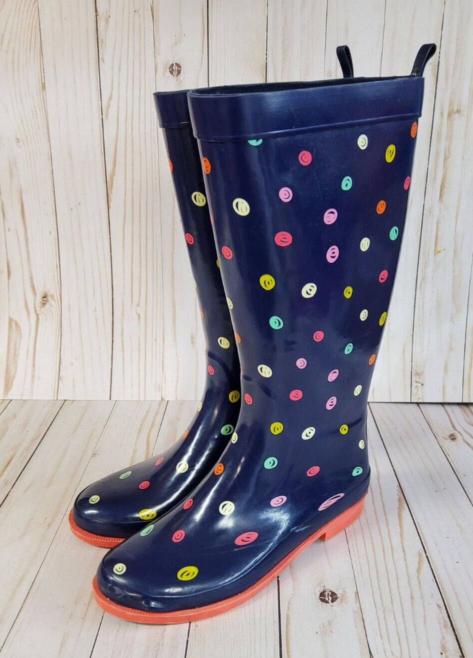 Women’s Boots Polka Dot Rain Boot Ladies Rubber Footwear Size 5