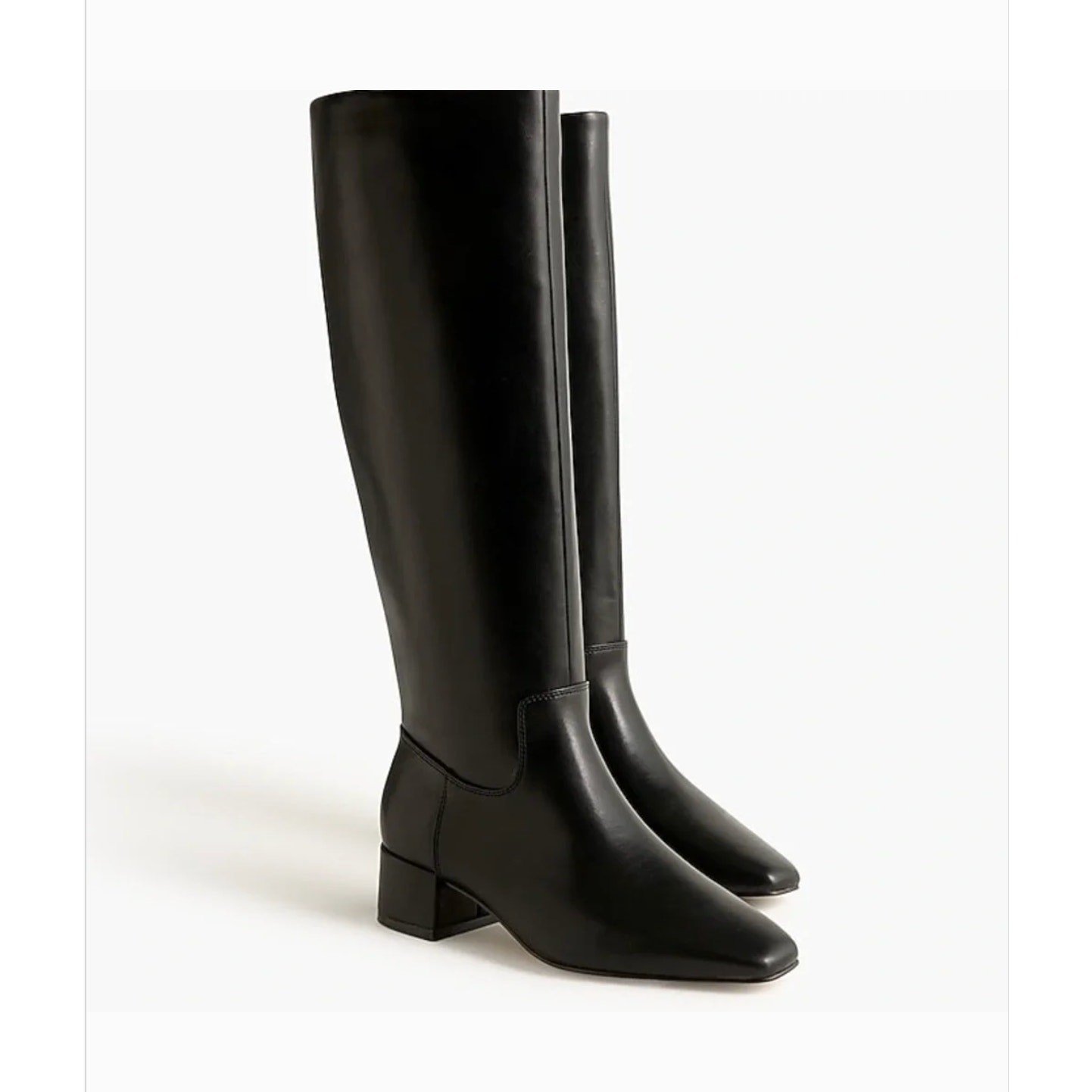 J Crew Square Toe Tall Boots 8 Black NWT Vegan Leather CO245 J.Crew Knee High