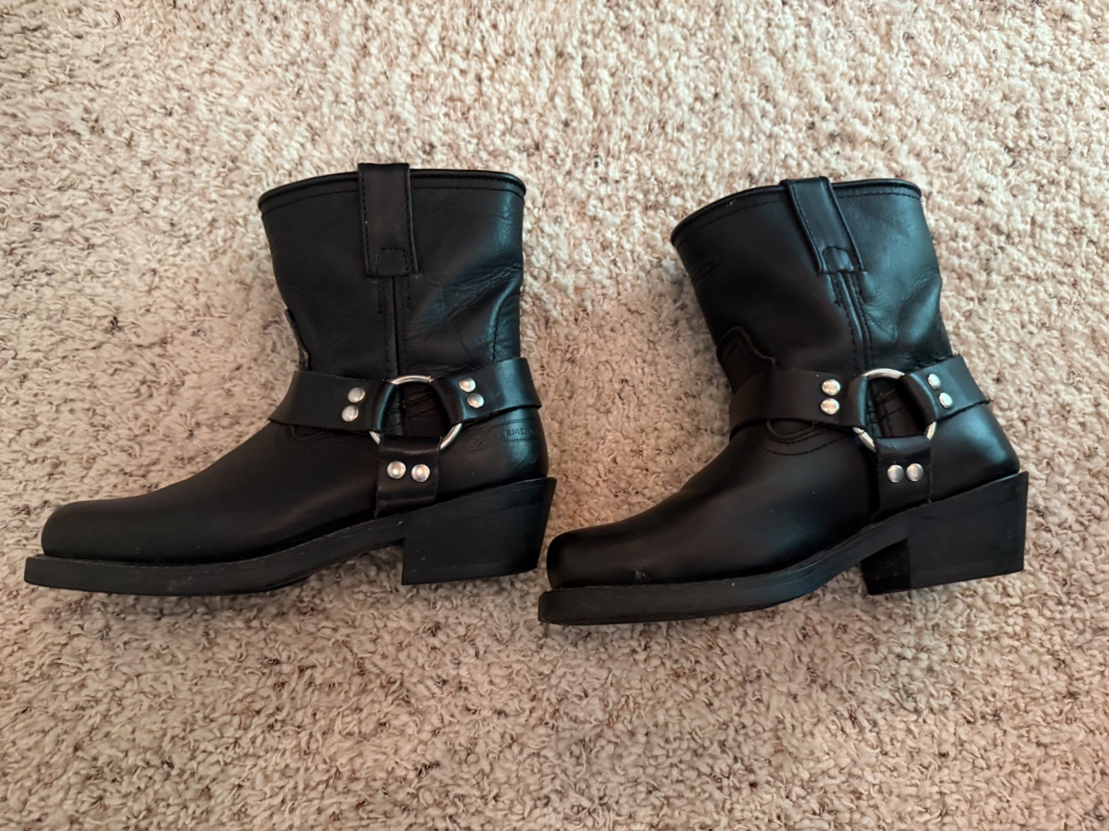X Element Women Size 7.5M Black Leather Motorcycle Biker Boot (K10)