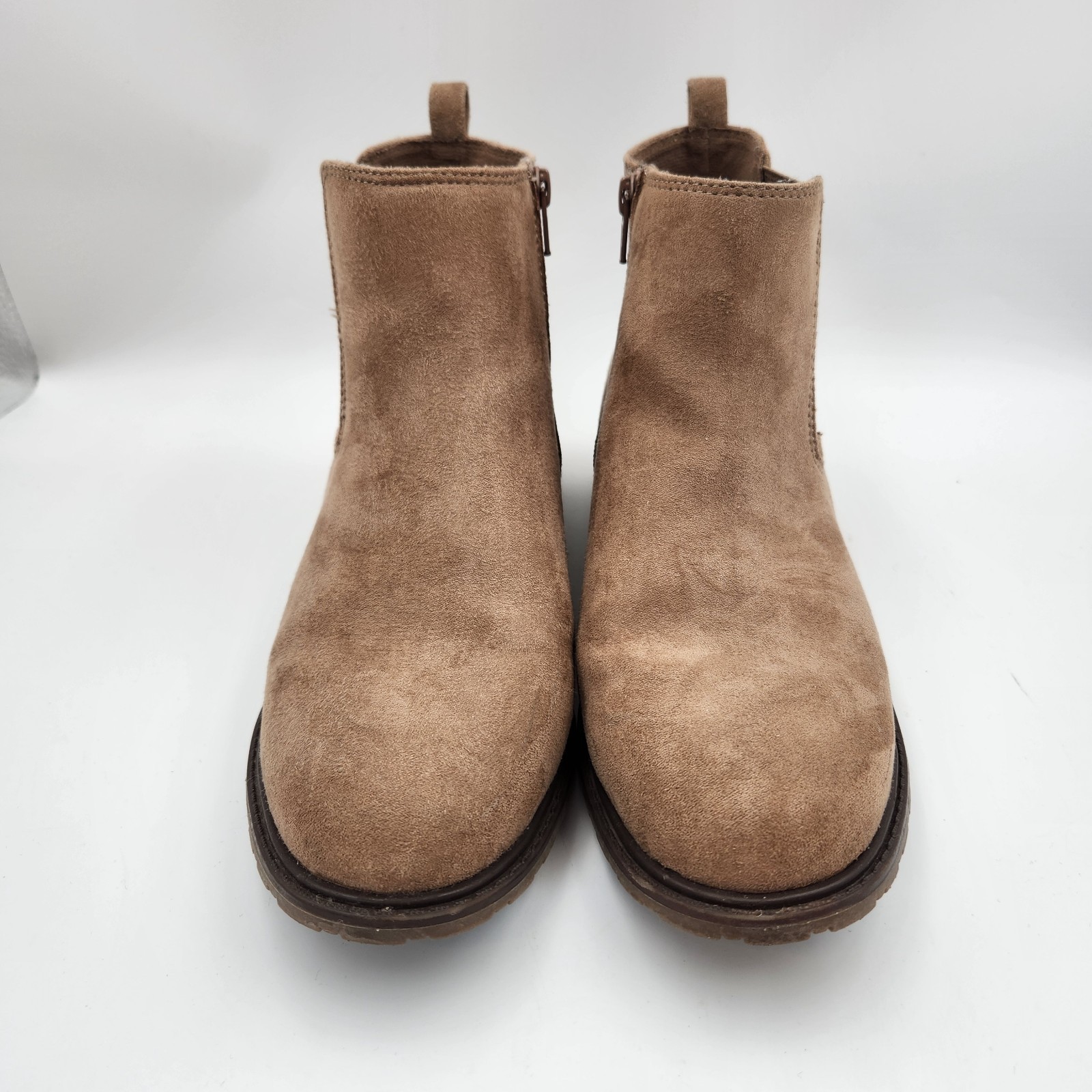 Sonoma Chelsea Womens US 9M Brown Leather Round Toe Side Zip Casual Ankle Boots
