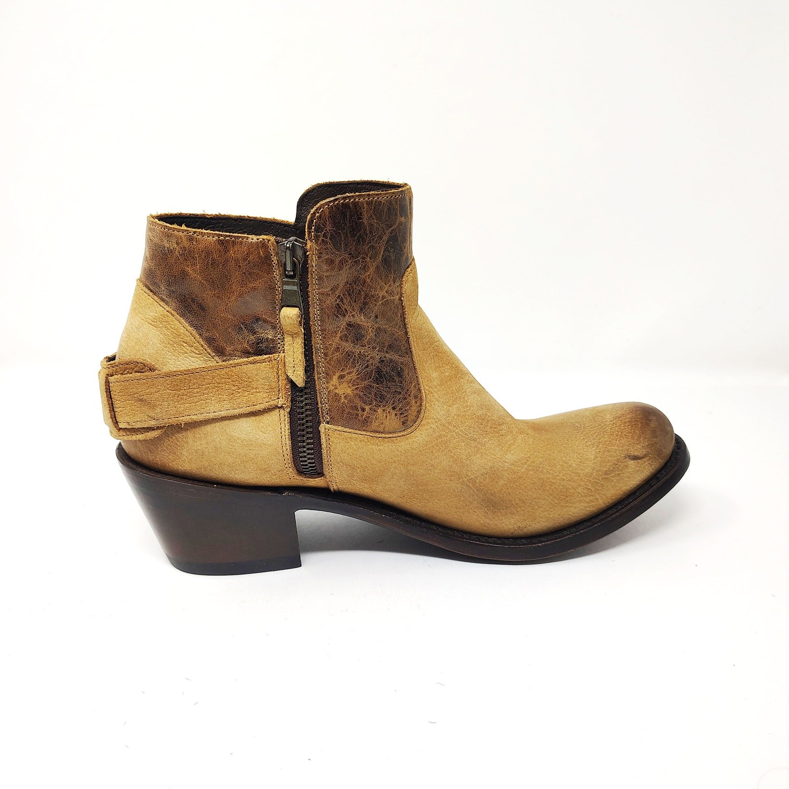 JB Dillon Shoes Womens 9 Leather Boots Distressed Rustic Brown Tan Western Boho