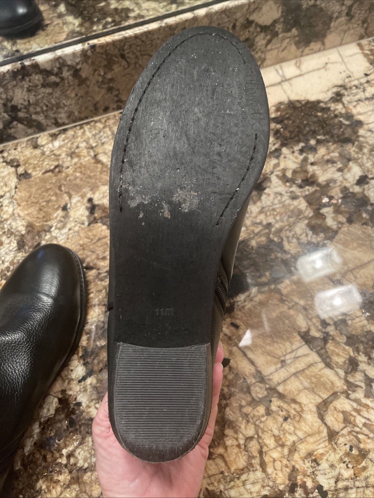 Softwalk Black Leather Ankle Boot Women’s Arch Support Size 11 M