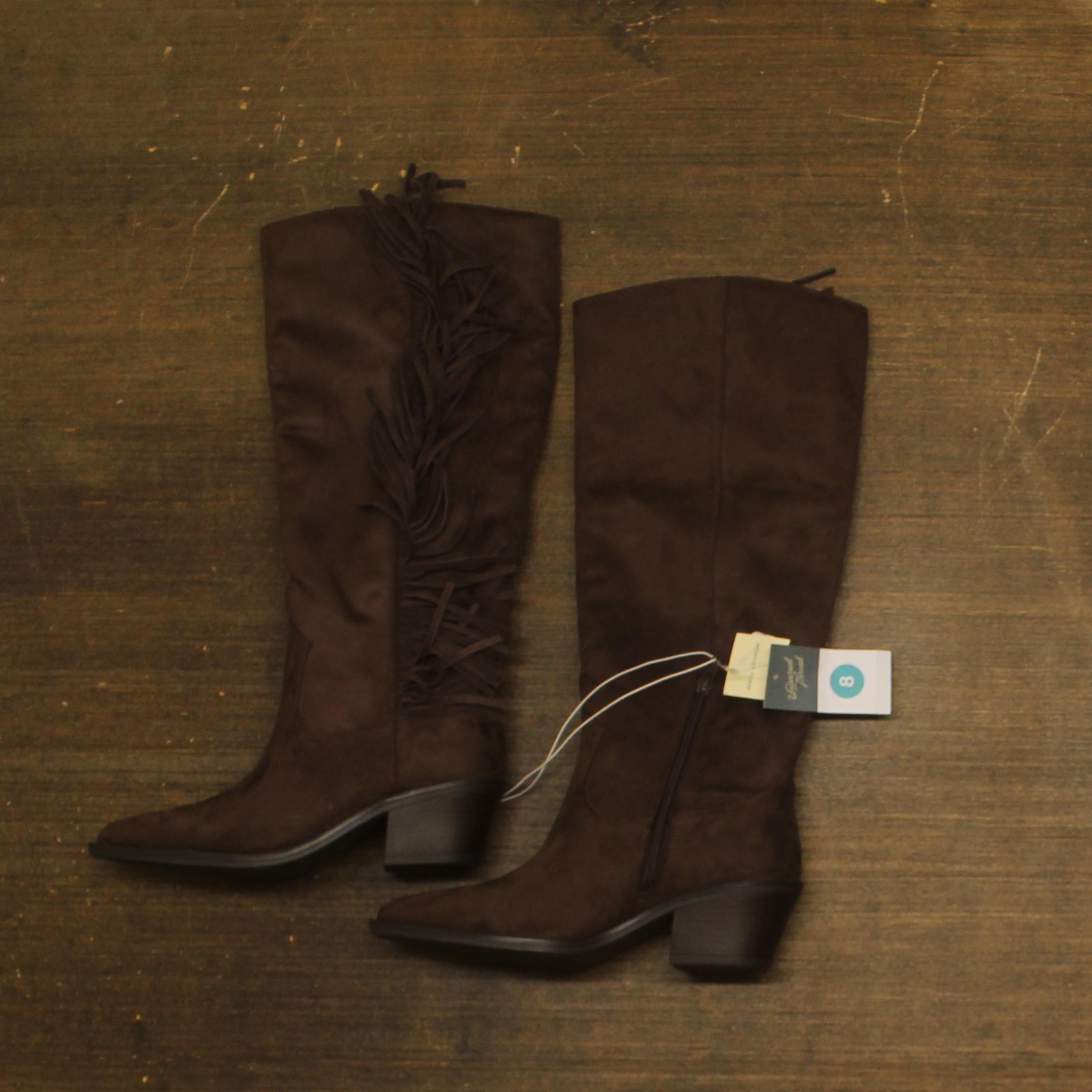 Universal Thread Patsy Tall Fringe Western Boots Cowgirl Chocolate Brown 8M