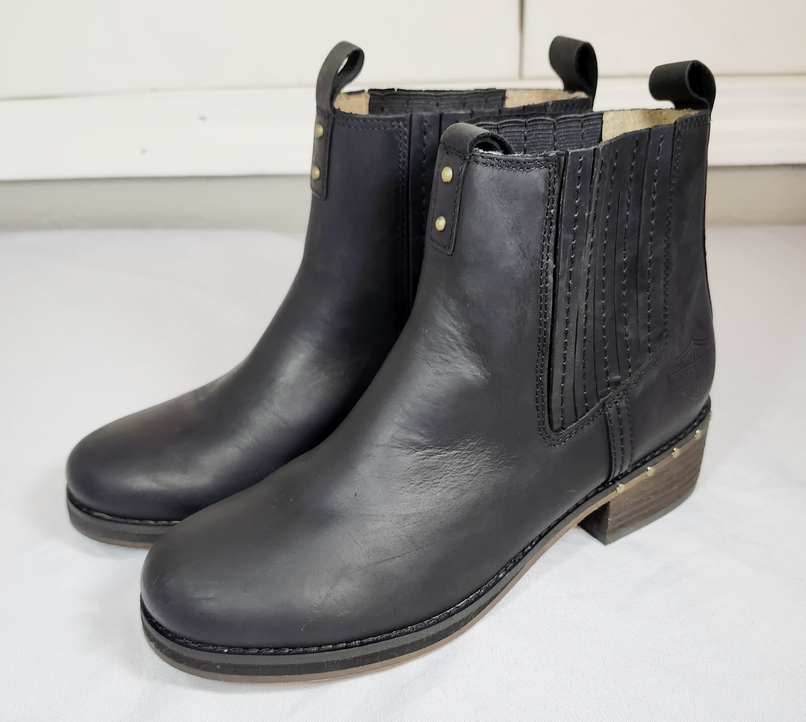 Harley-Davidson Brittany Pull On Black Fashion Ankle Boots D84666 Women’s 7.5M