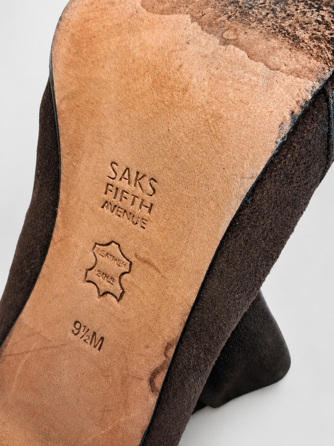 Saks Fifth Avenue Brown Suede High Heel Ankle Boots Women’s Pointed Toe Boots