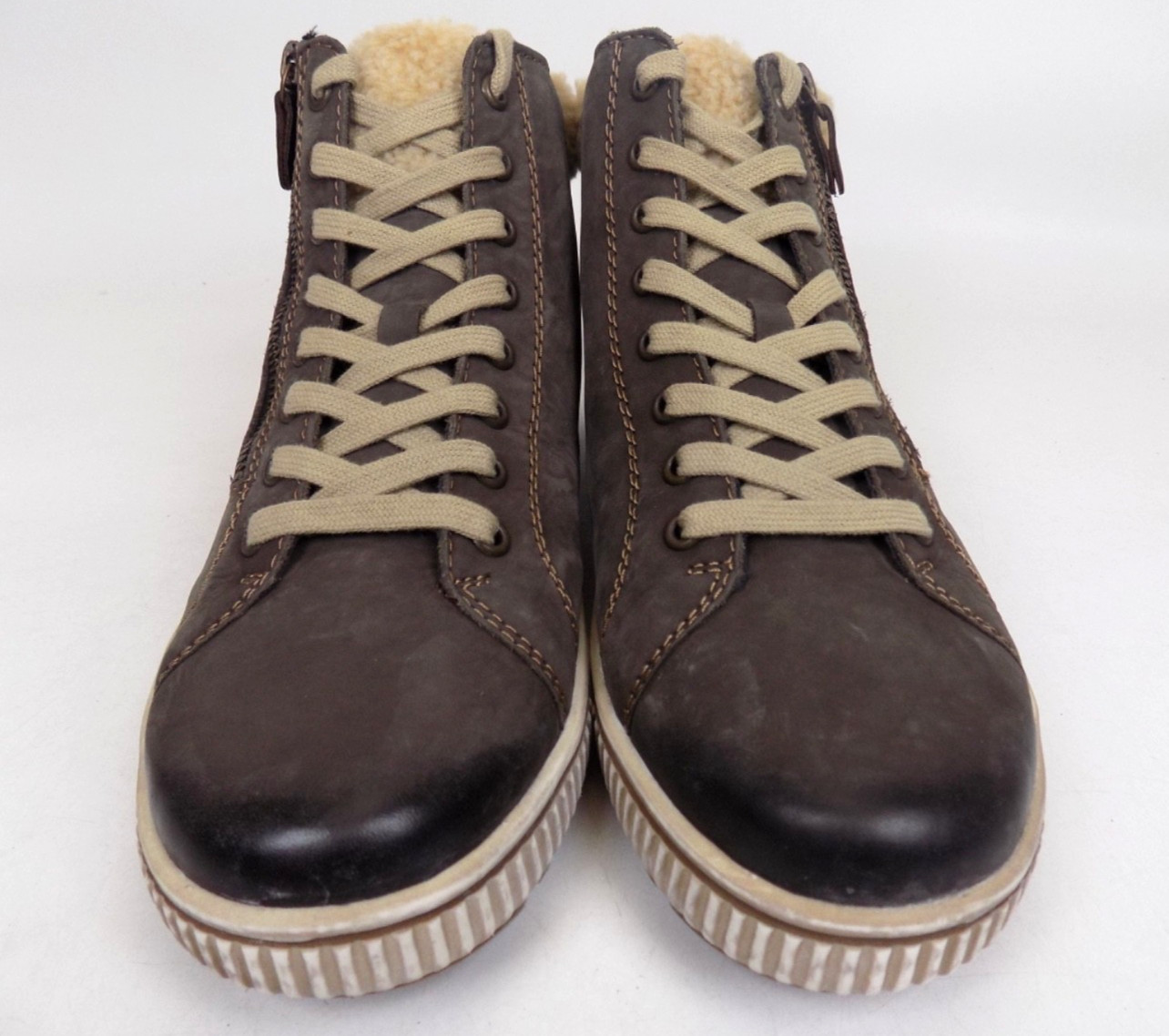 Remonte Rieker Tex Leather Lace Up Side Zip Ankle Women Boots Size 10-10.5 M