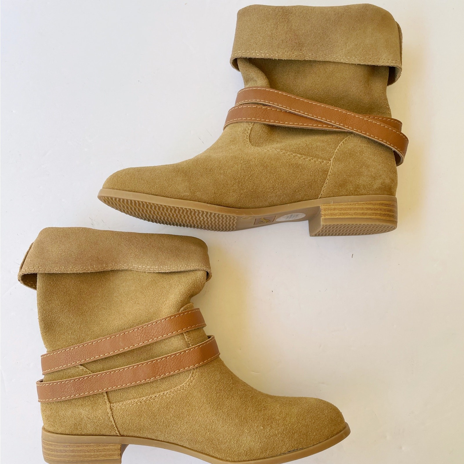 Seychelles Tan Suede Slouch Boots 6 Moto Harness Biker