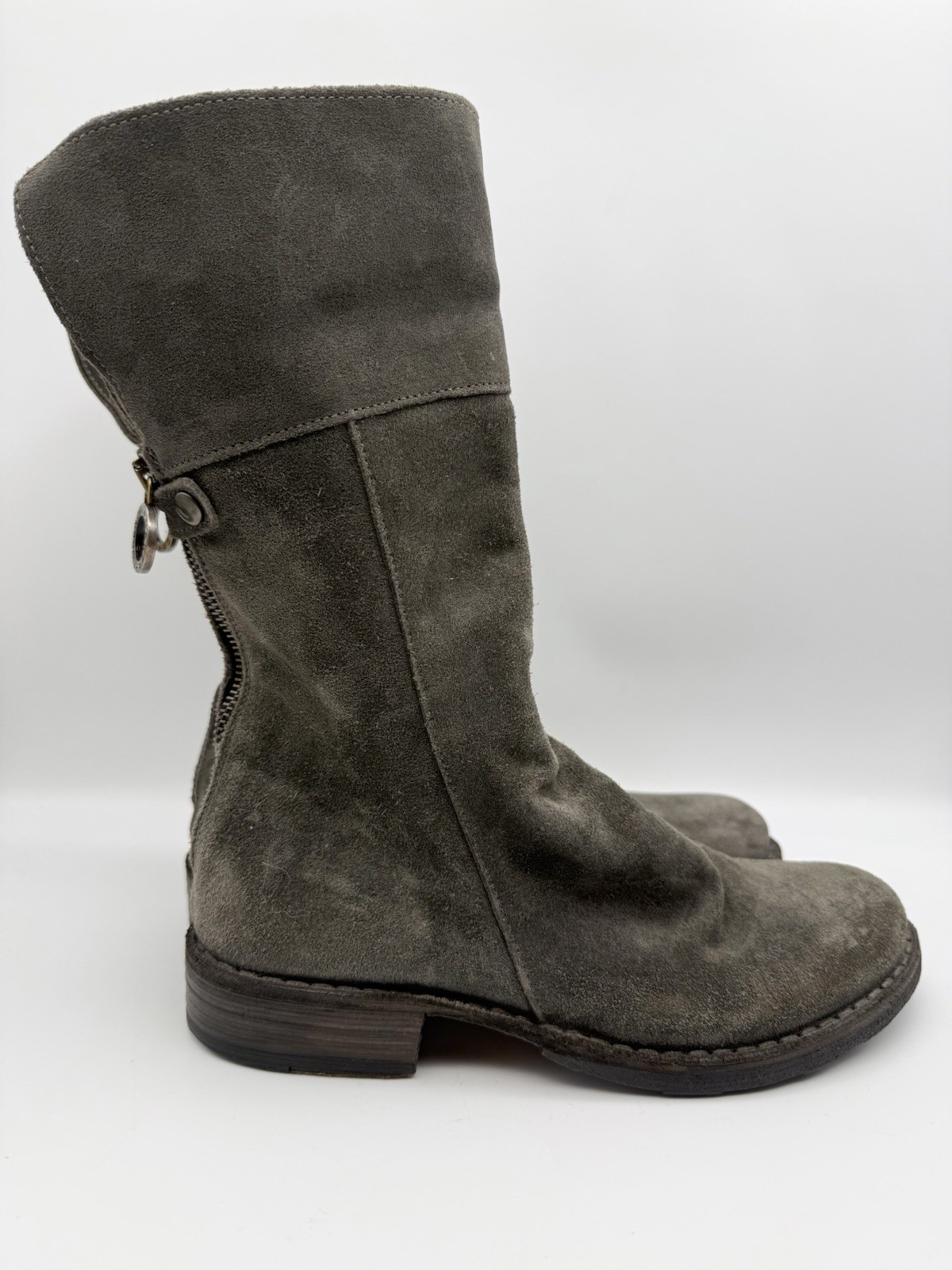 Fiorentini + Baker Women’s US 5 EU 35 Ella Gray Oiled Suede Fold Over Cuff Boots