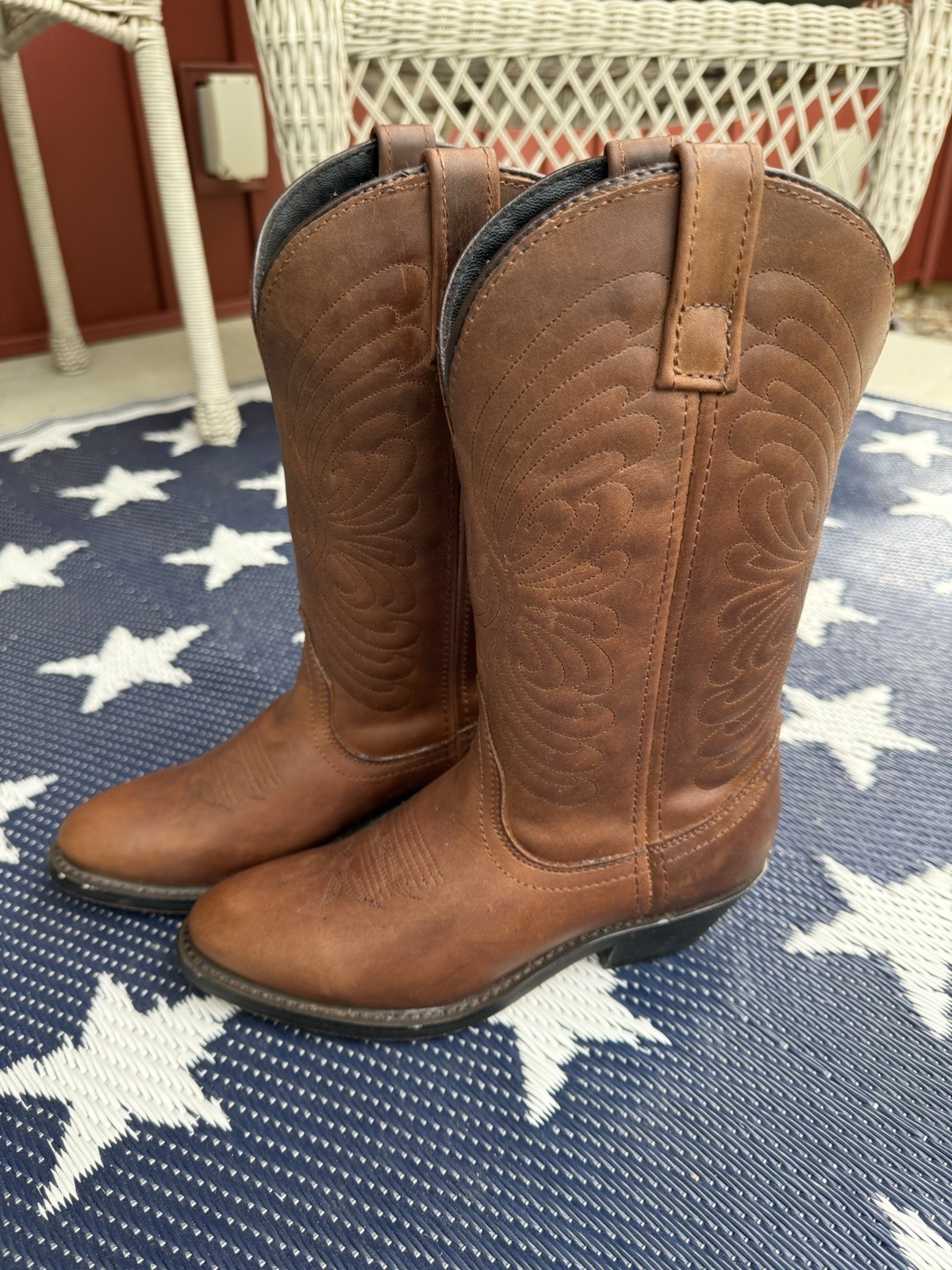 Masterson Boot Co. Dark Brown Leather Cowboy Western Boots RB7440 Womens Size 6M