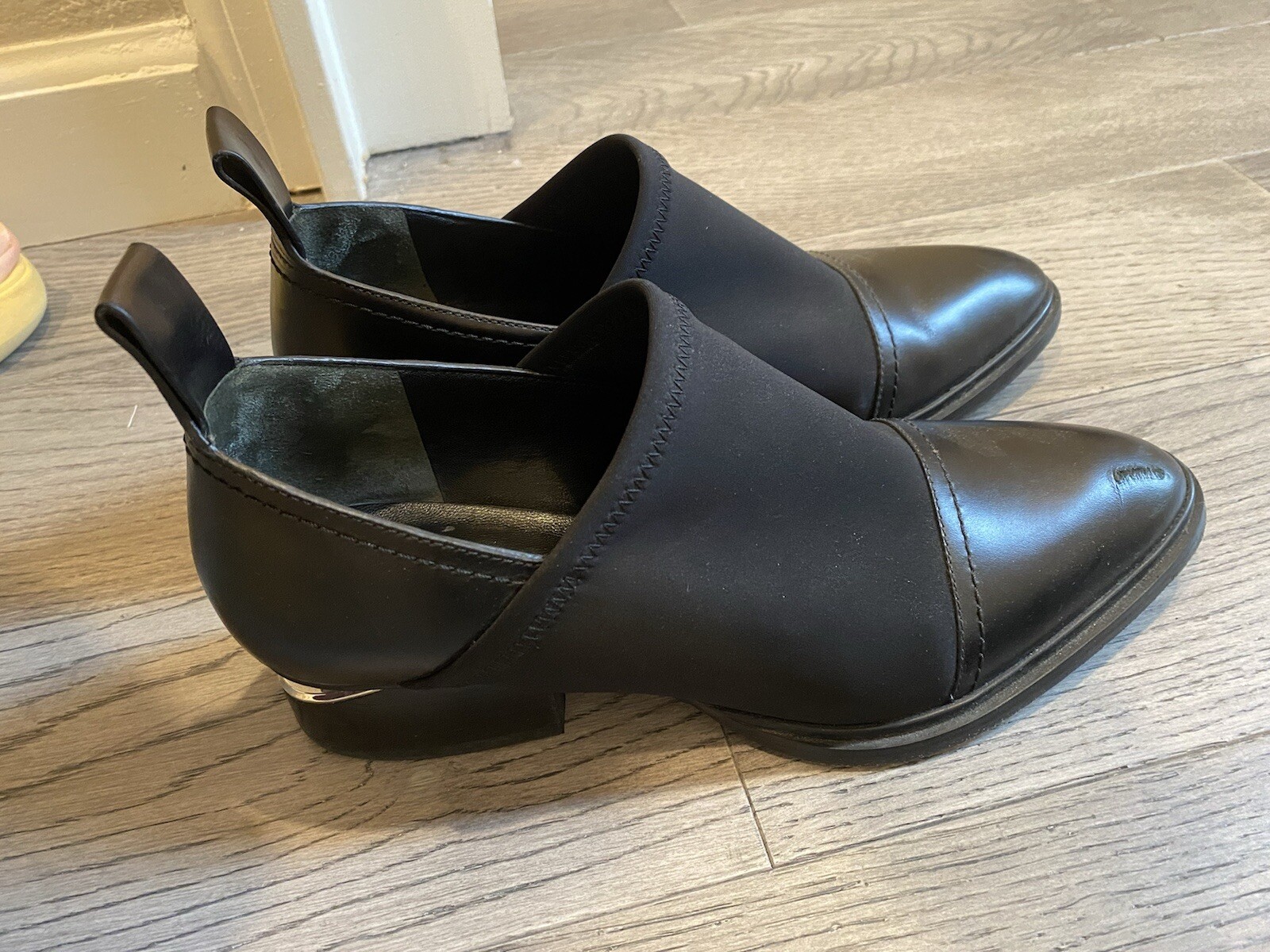 With box and dust bag-Alexander Wang Kori Stretch Neoprene Leather Shoe Black 36