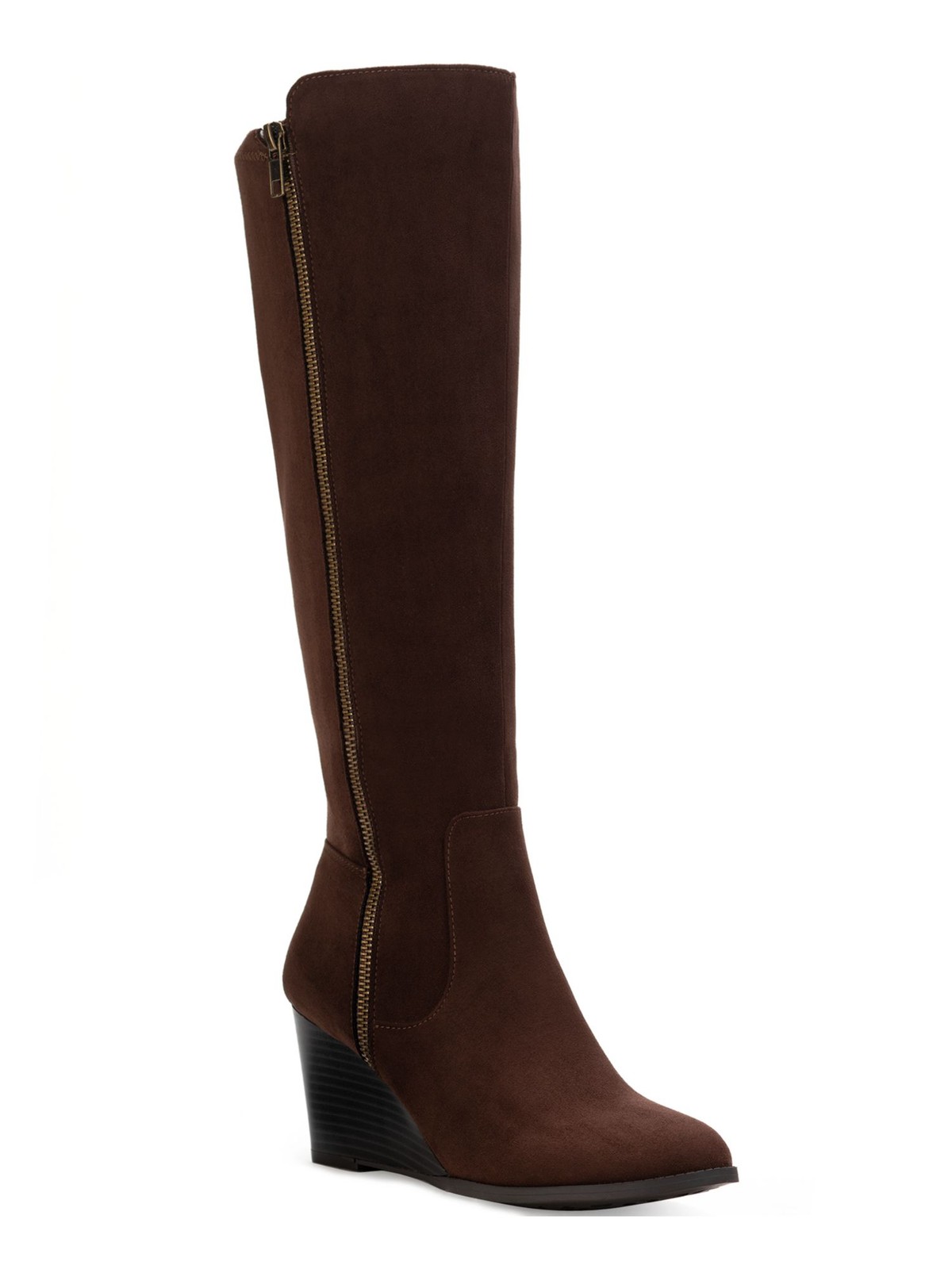 STYLE & COMPANY Womens Brown Dual Zip Wedge Zip-Up Dress Heeled Boots 8 M