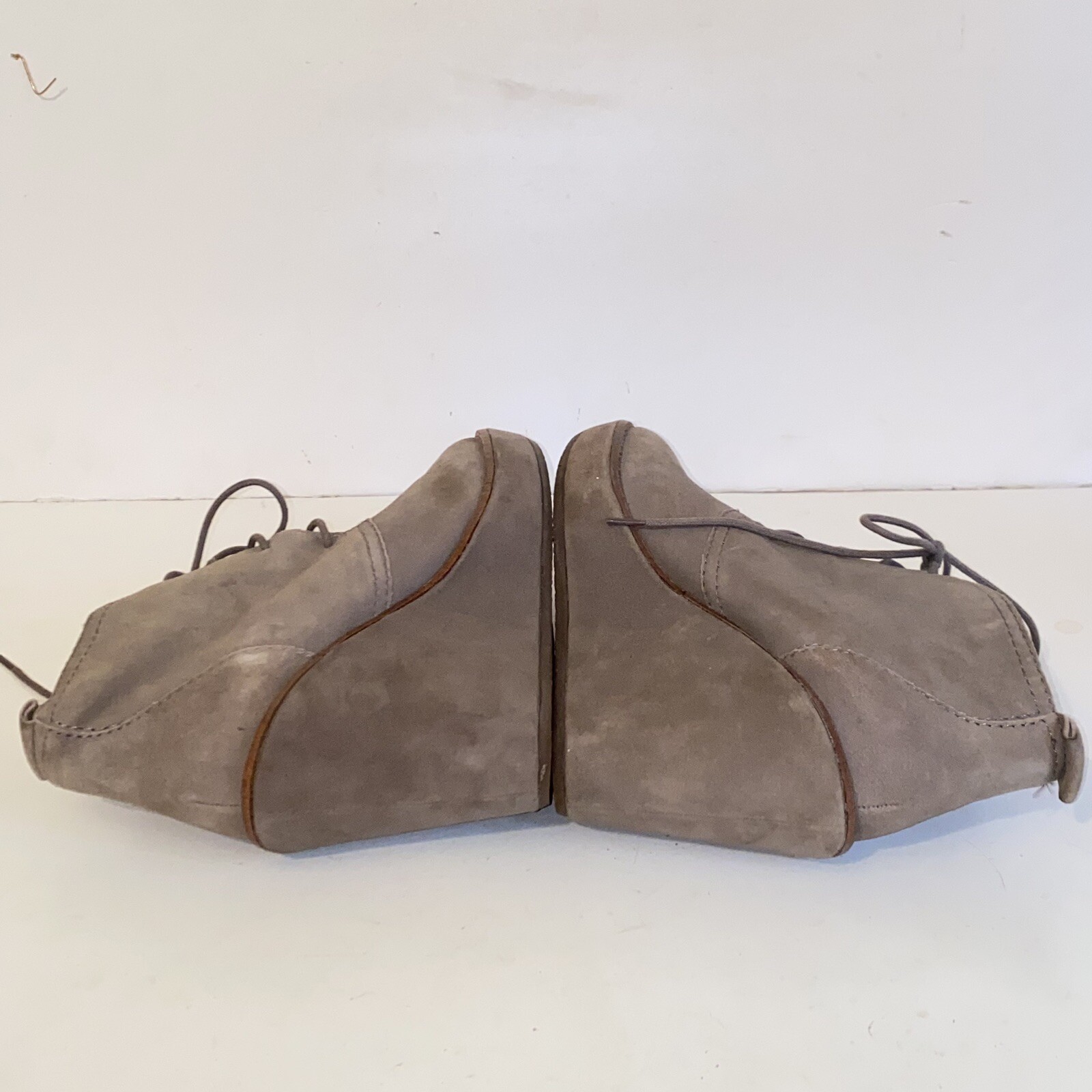 Zara Basic Taupe Nubuck Suede Wedge Ankle Boots Women’s Size 7.5