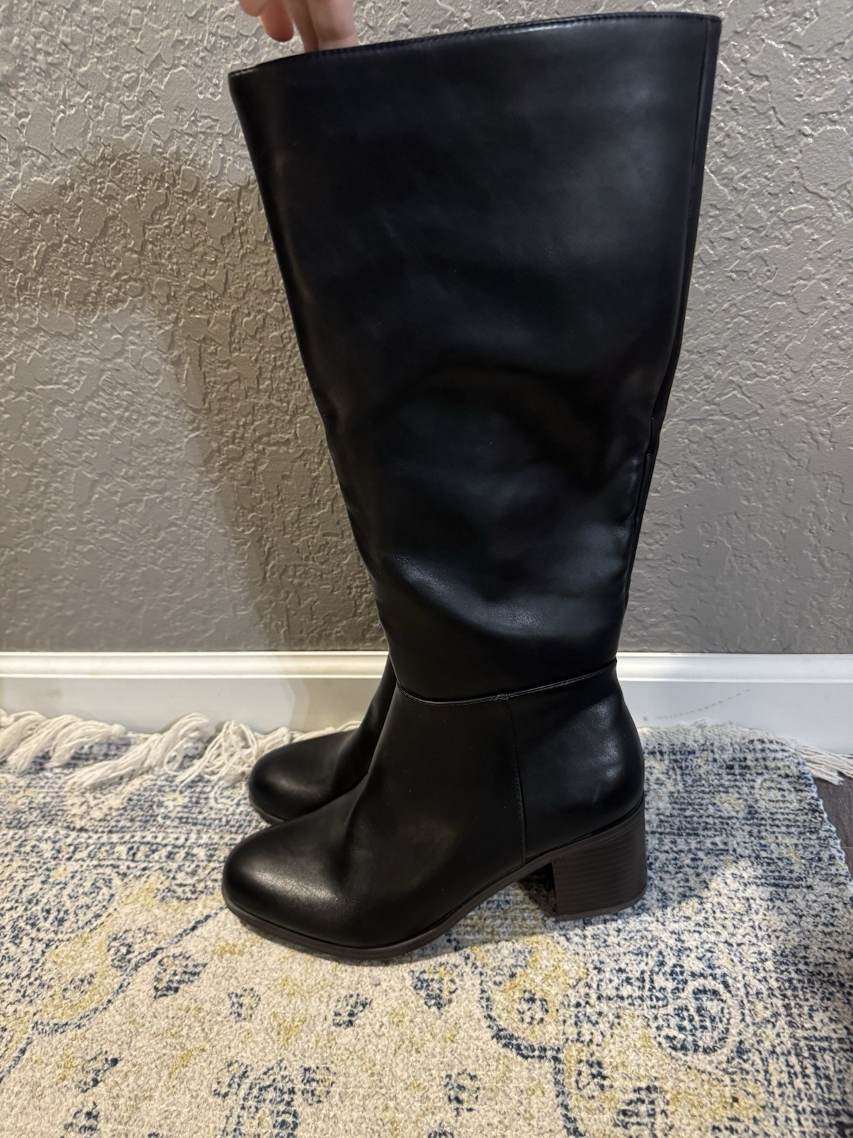 Maurices Supercush Rita Block Heel Knee High Boots Black 10 New