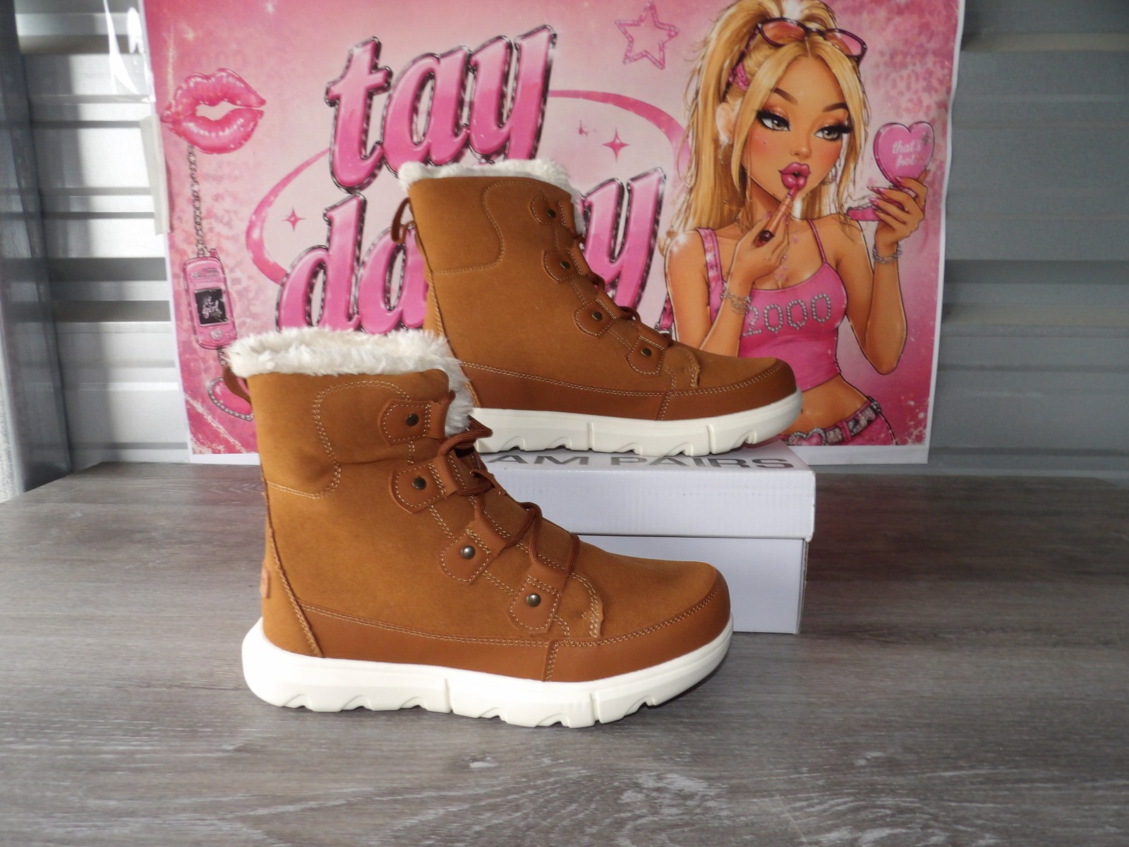 Dream Paris Women’s Winter Snow Boots – Brown (Size US 9)