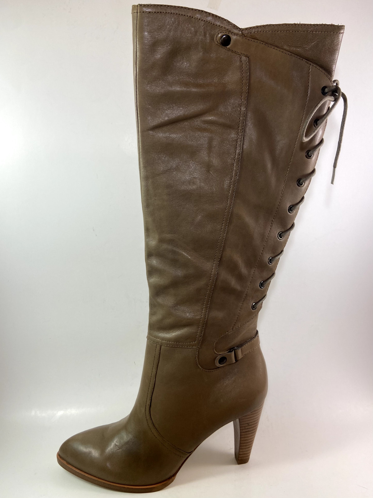 Tan Leather Zip Upper Calf-Knee High B Makowsky Fashion Boots 7.5M NIB