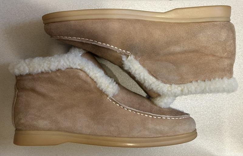 Women Loro Piana boots beige suede 37