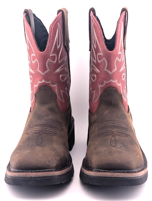 Hytest Women’s US Size 6.5 Safety Steel Toe Brown/Red Cowgirl Work Boots K17122