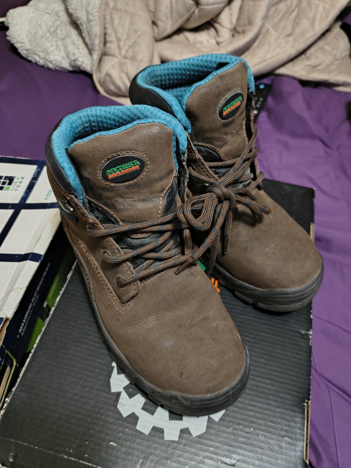 Hytest Women’s Amber Steel Toe Leather Work Boots K17751 US 7.5
