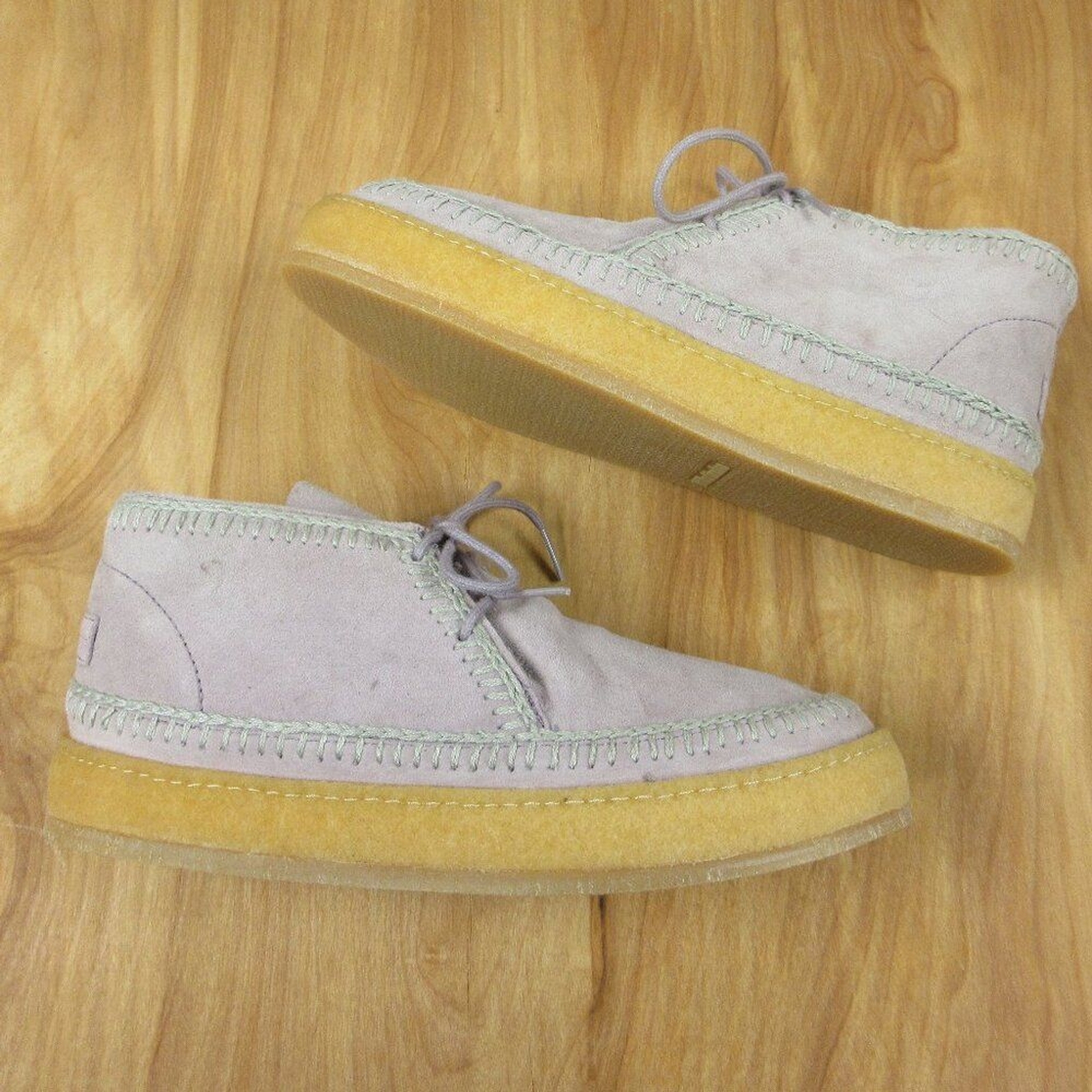 LAIDBACK LONDON Shenje Crochet Lilac Suede Chukka Boots EU 38/US 7 Bootie NEW