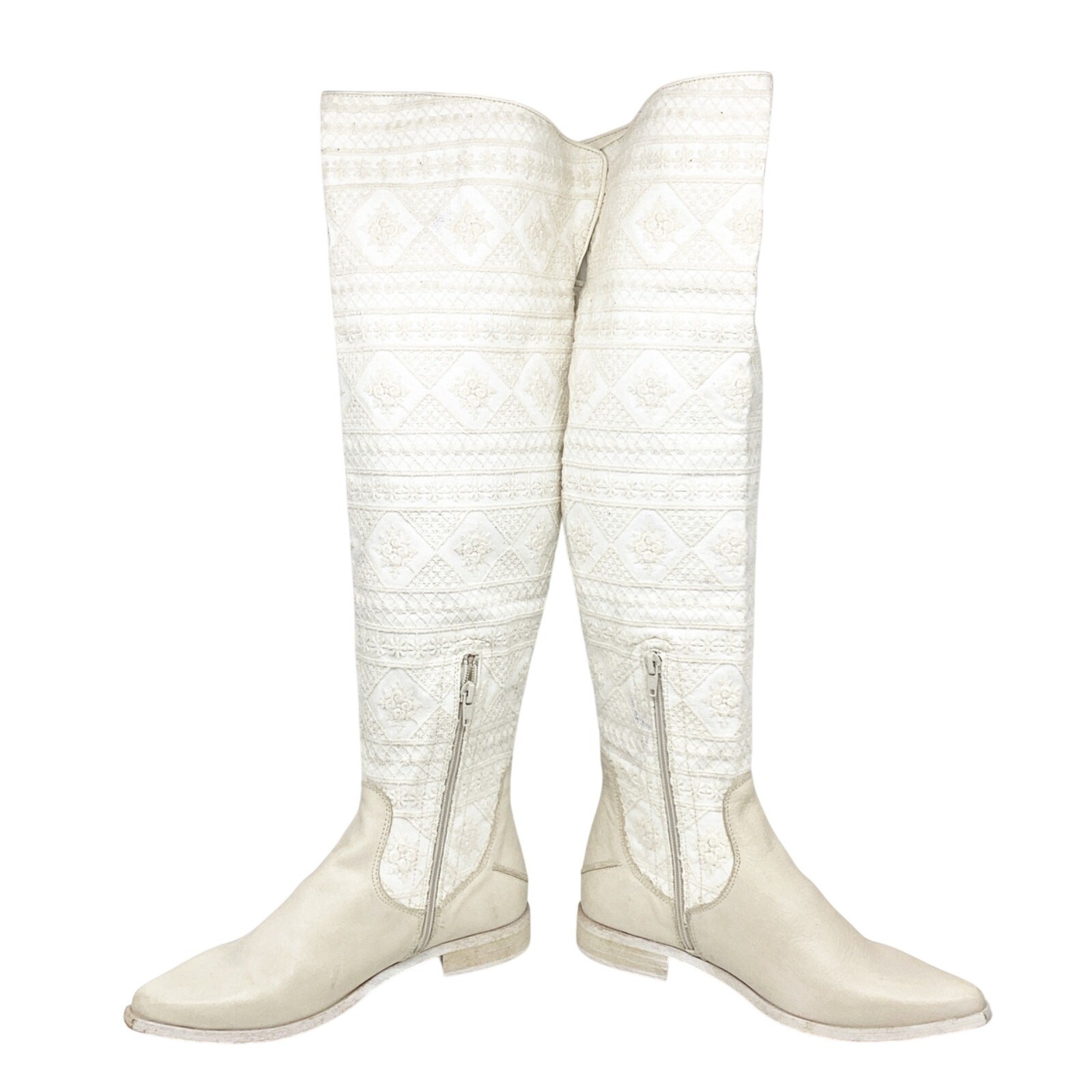 Free People Women’s Bren OTK Crochet Western Cowgirl Boots Size US 8 EU 38