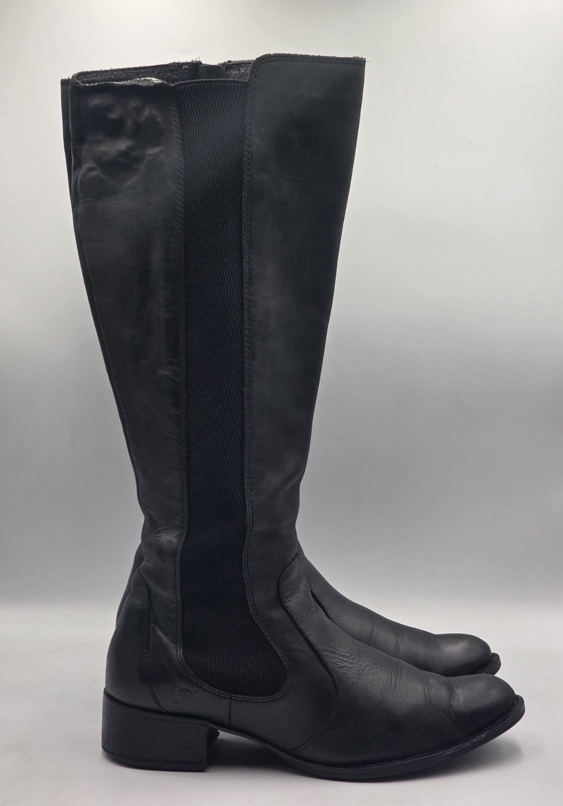 Børn Valentina Womens 8.5 Black Leather Knee High Riding Boots B51403 Comfort
