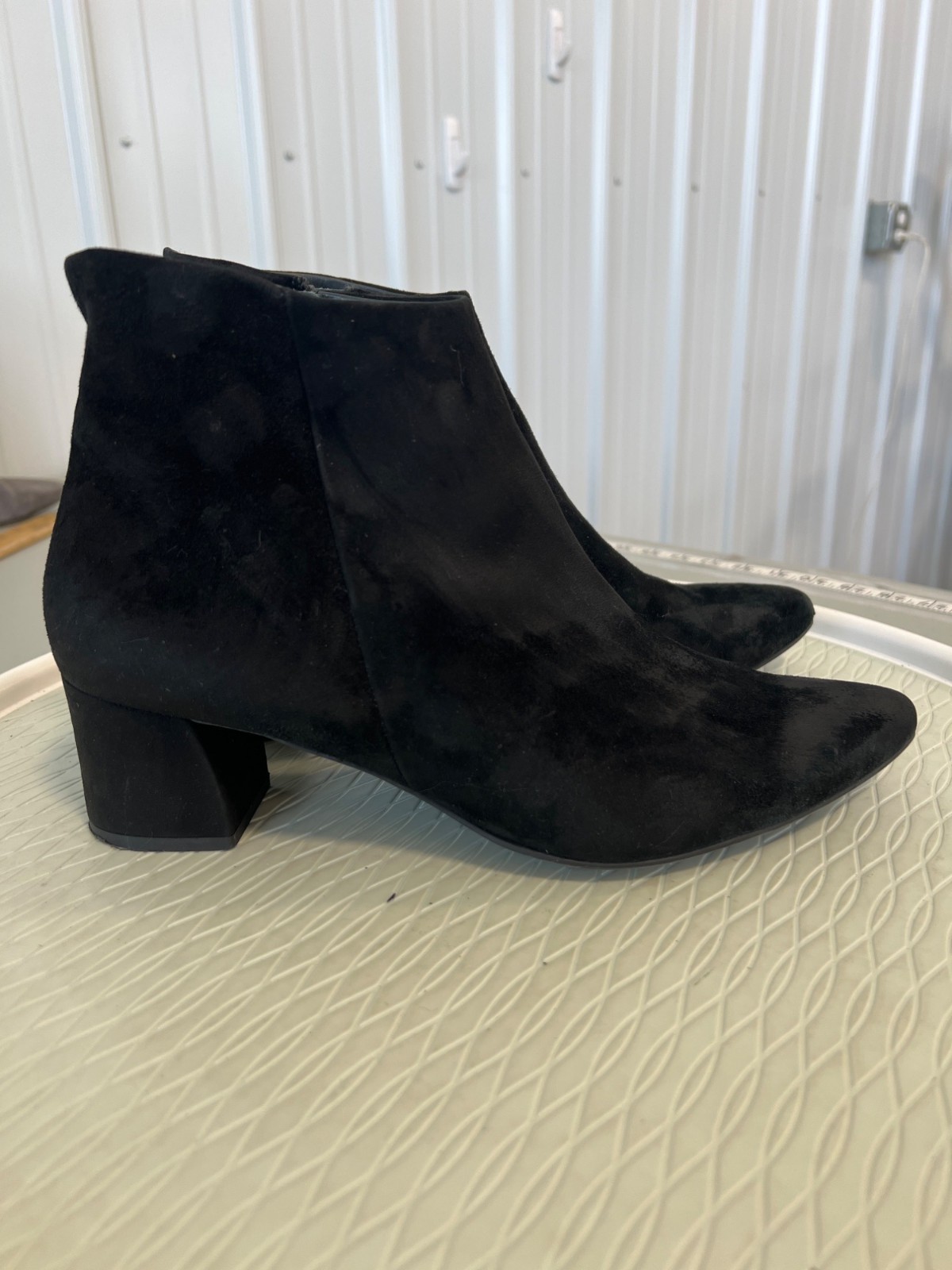 Paul Green Ankle Boots Size 8 Bridget Suede Black Pointed Toe Bohemian Hippie
