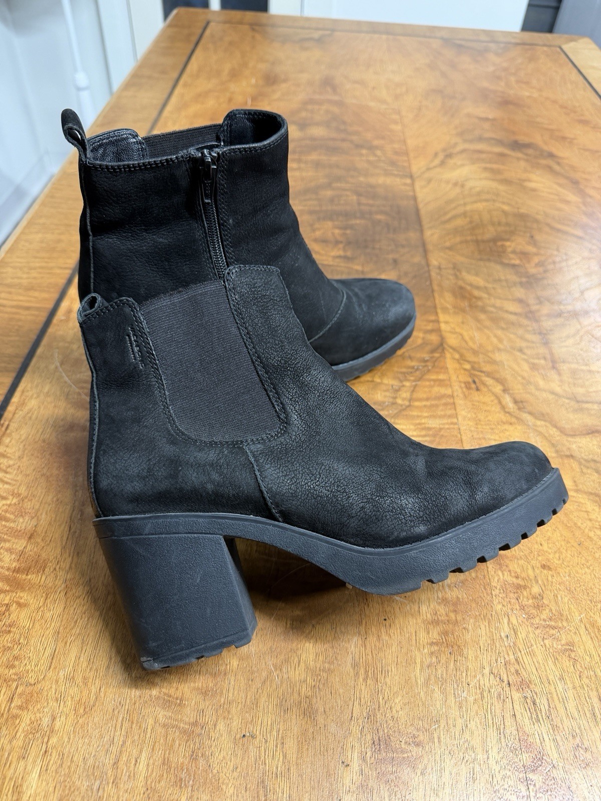 Vagabond Grace Platform Ankle Boots Women’s 9 Black Nubuck Leather Chunky