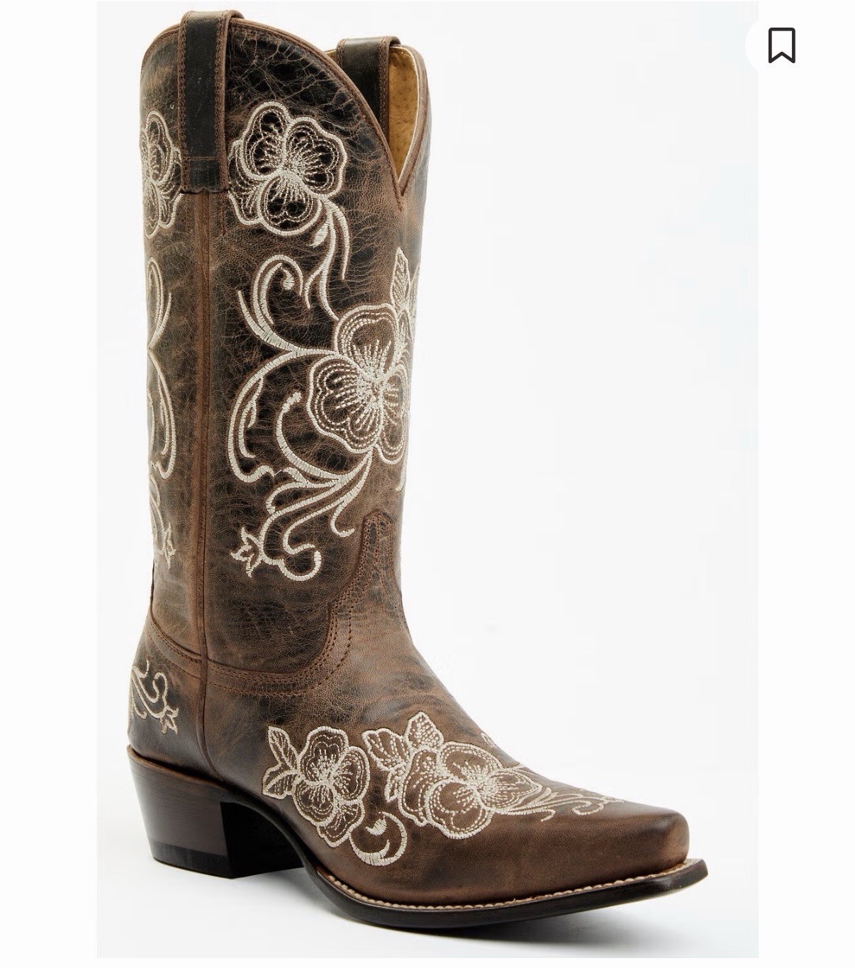 EUC Shyanne Women’s Lasy Floral embroidered Western Boots Brown 7.5 Cowboy