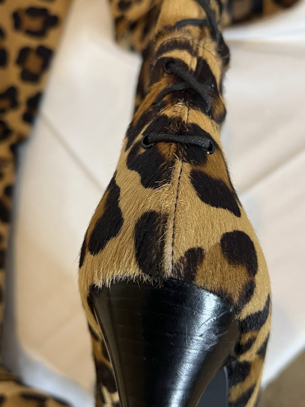 Stuart Weitzman Leopard Calf Hair Platform Knee High Boots Women’s 9.5 NWOT.