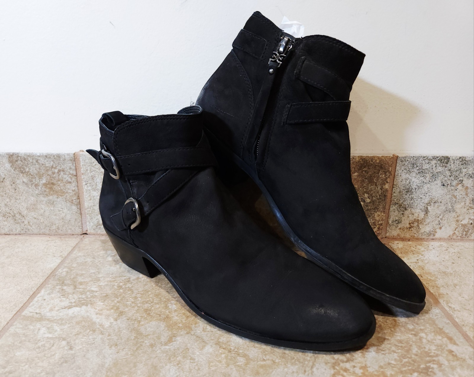 Sam Edelman Parlie Womens Jodhpur Ankle Boots Black Suede 1.5″ Heel Zip 7.5 M VG