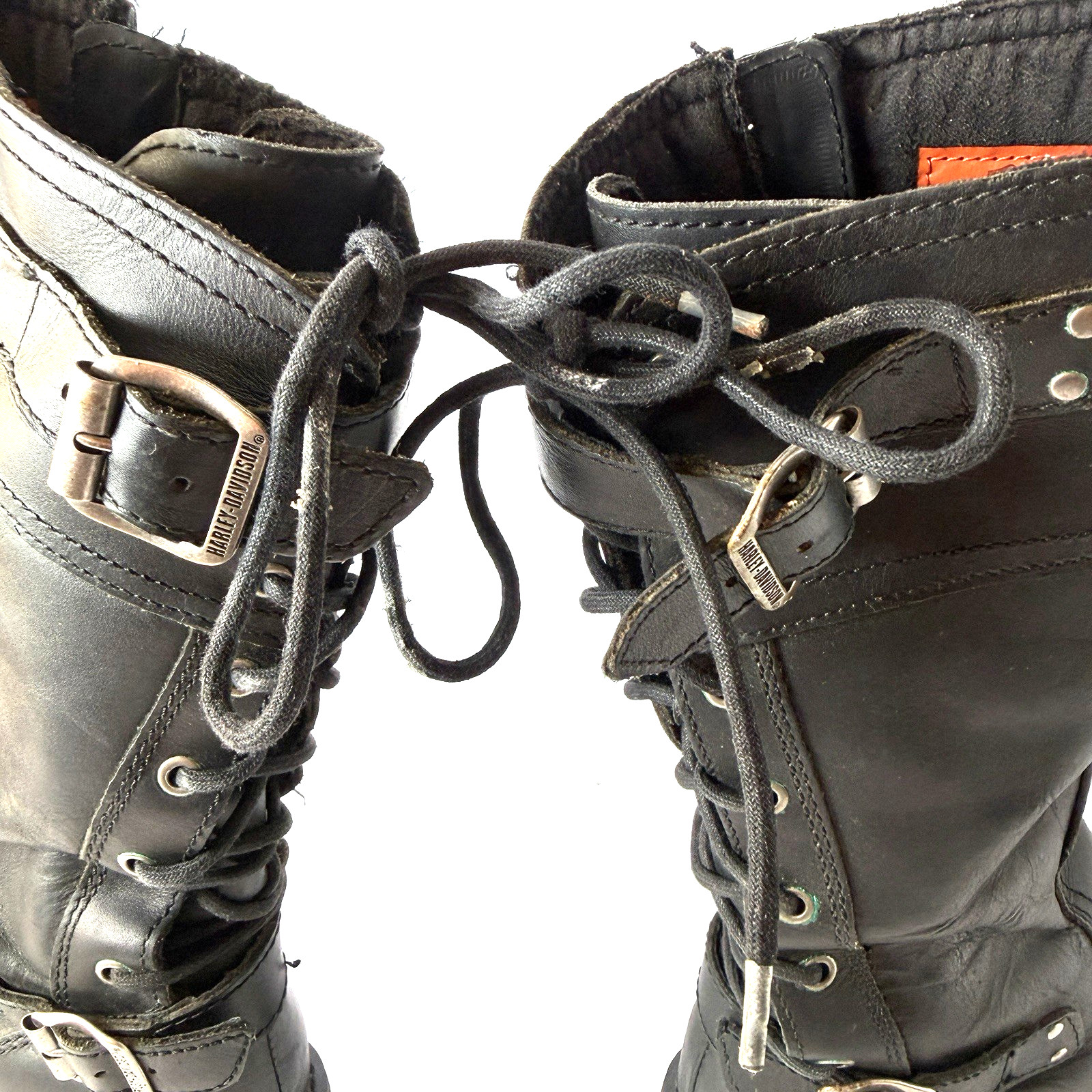 Harley Davidson Alexa Black Lace Up Leather Boots D85167 Biker Goth Women’s 9.5