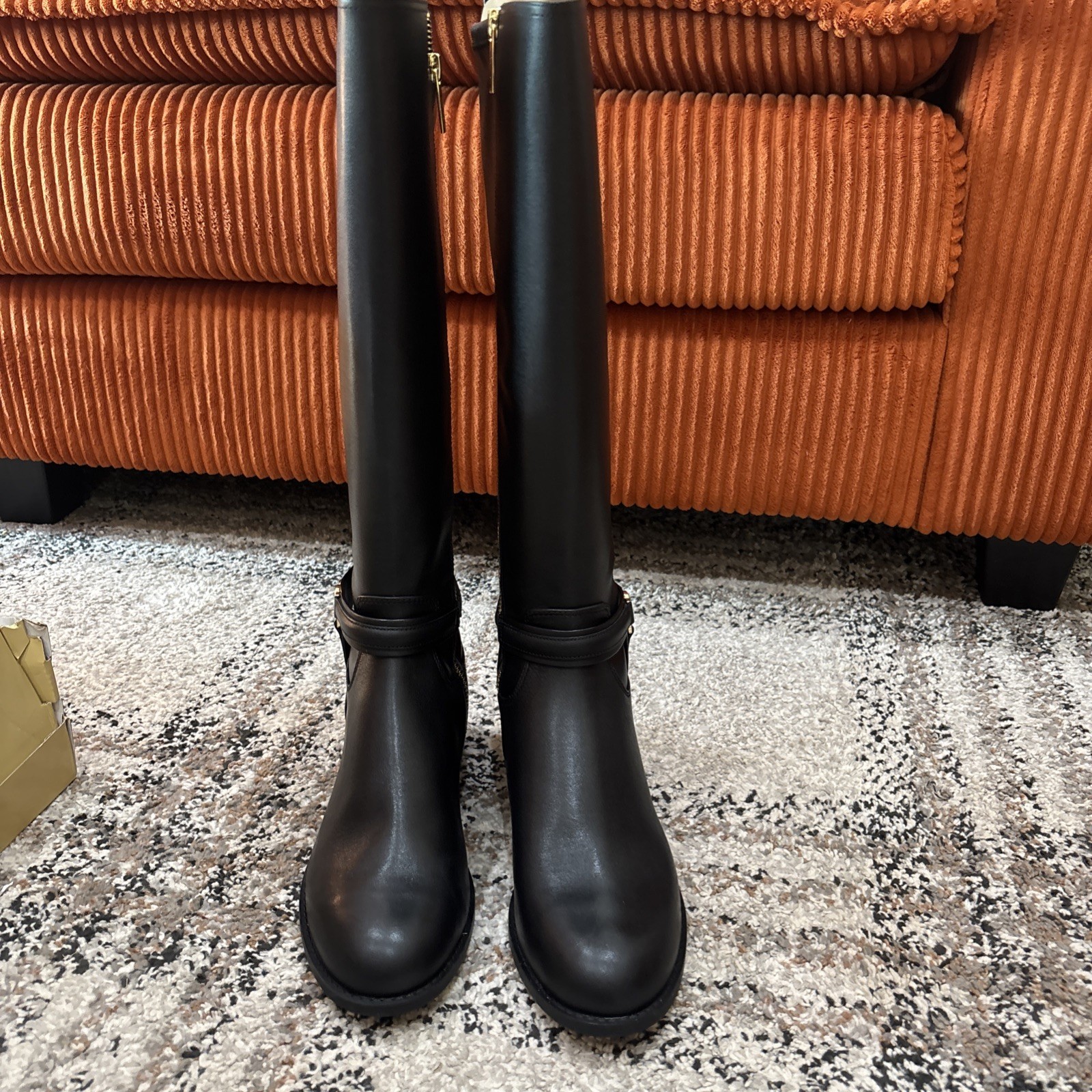 Women’s Michael Kors Black Mindy Flat Riding Boot NEW