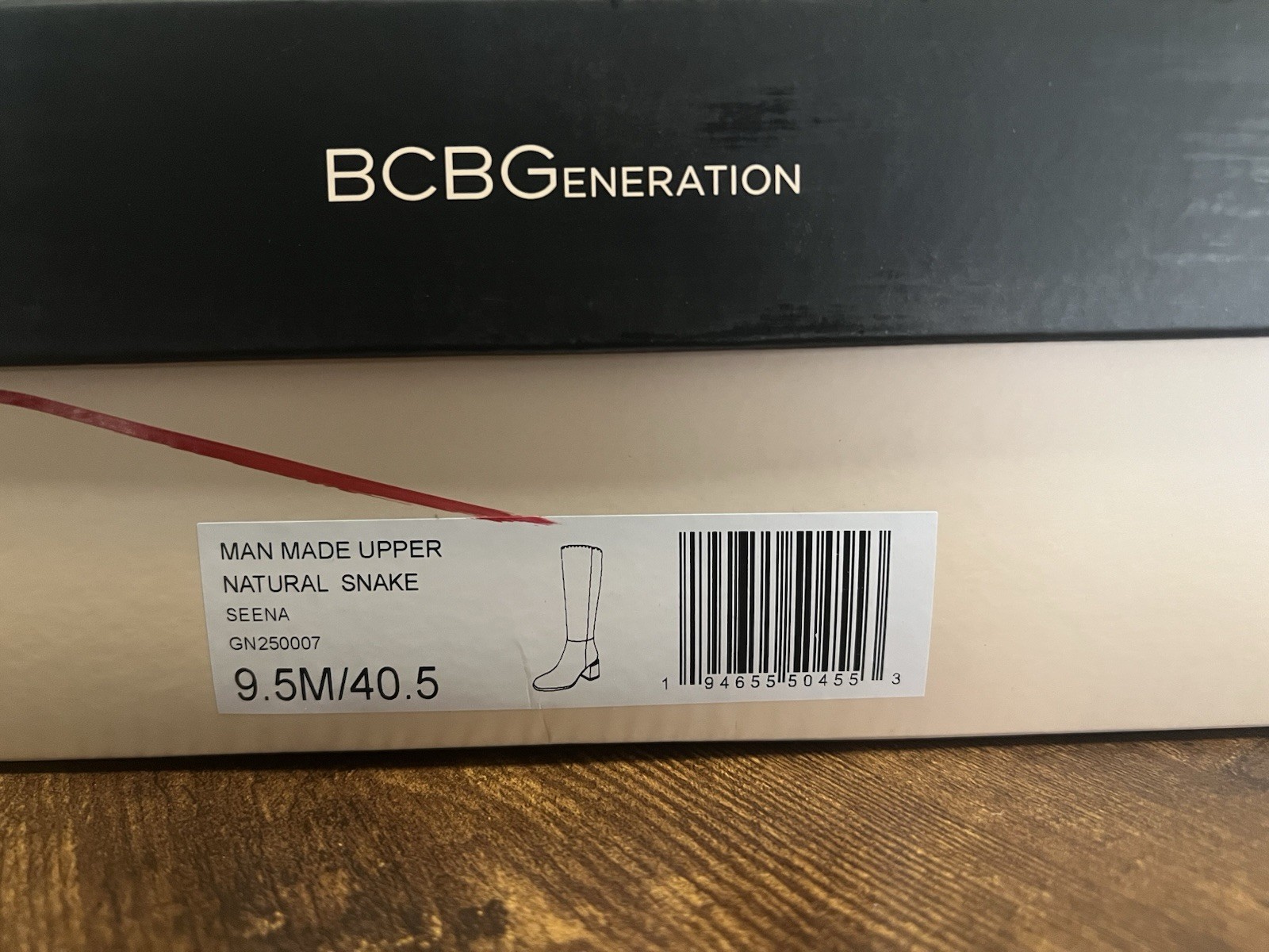 BCBGeneration Women’s Seena Knee High Synthetic Snakeskin Boot Size 9.5