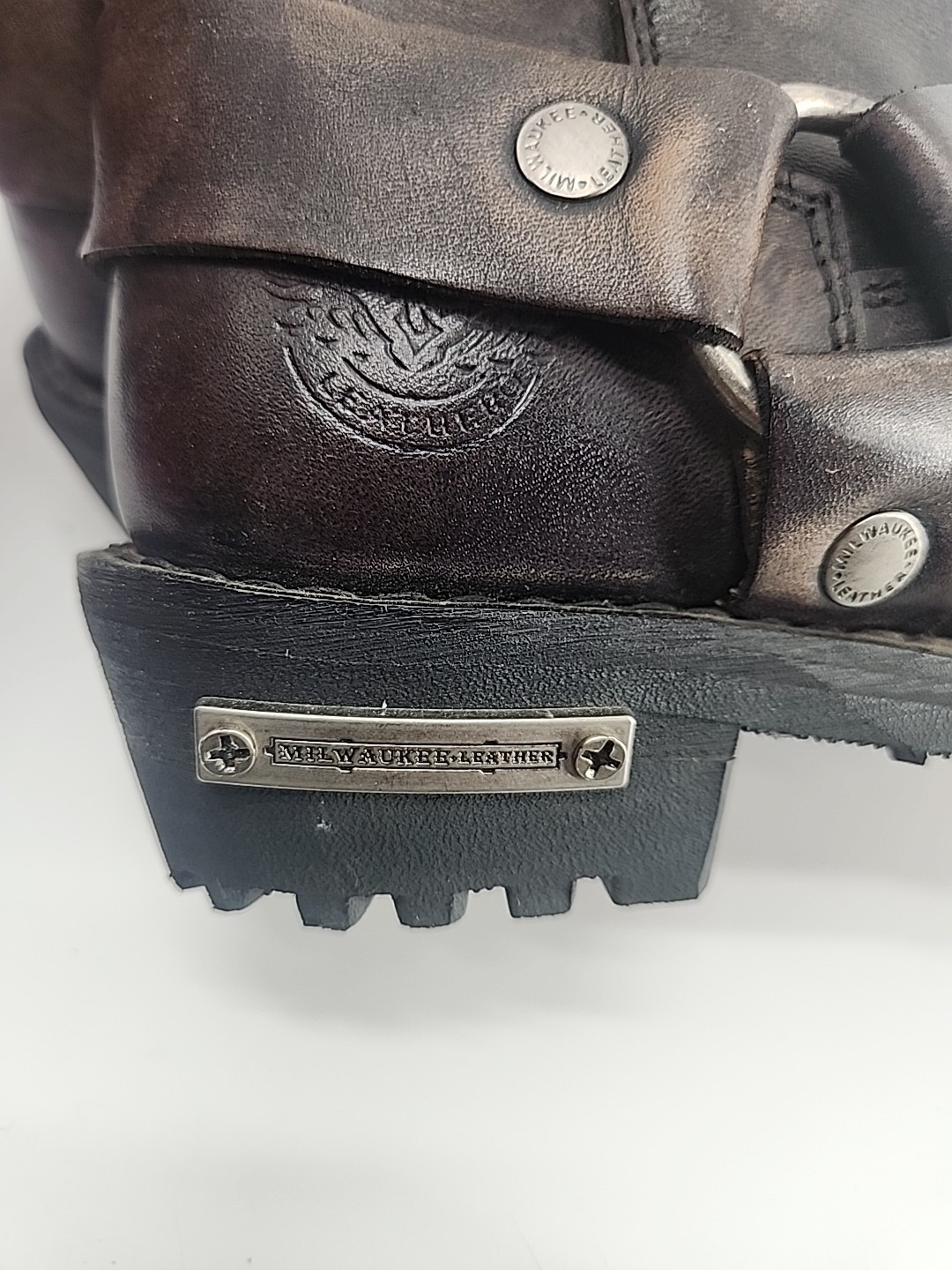 Milwaukee Women’s Leather Motorcycle Boots Lace Up Size 6.5 Genuine Leather