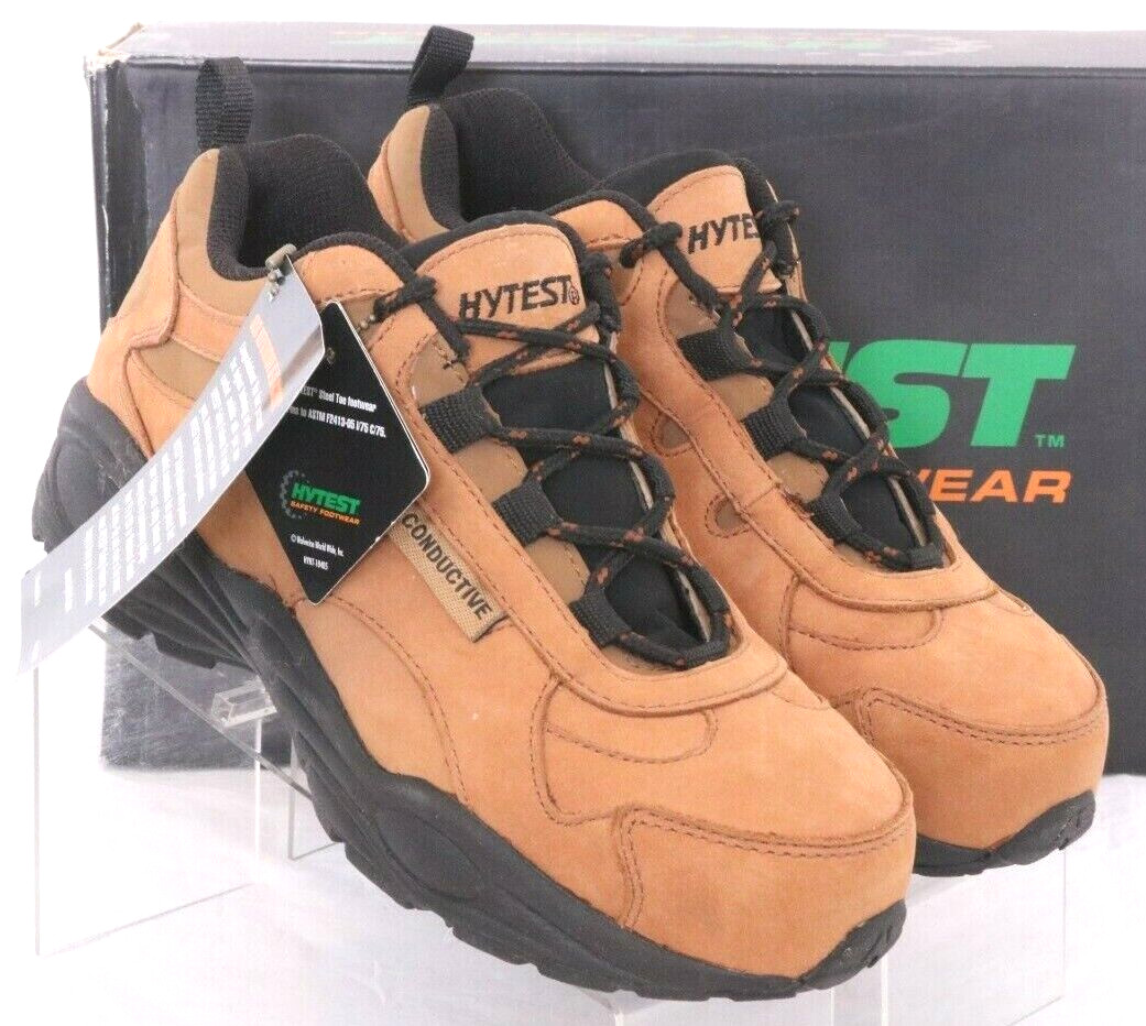 Hytest 17046 Conductive Brown Composite Leather Steel Toe Shoes Boots Women’s 6W