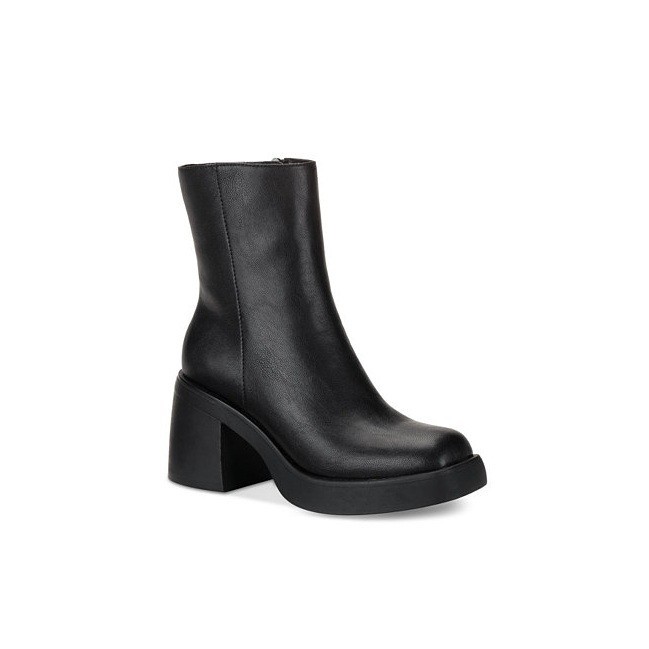Sun Stone Womens 8 M Black Tianna Platform Block Heel Ankle Boots DISPLAY RV1