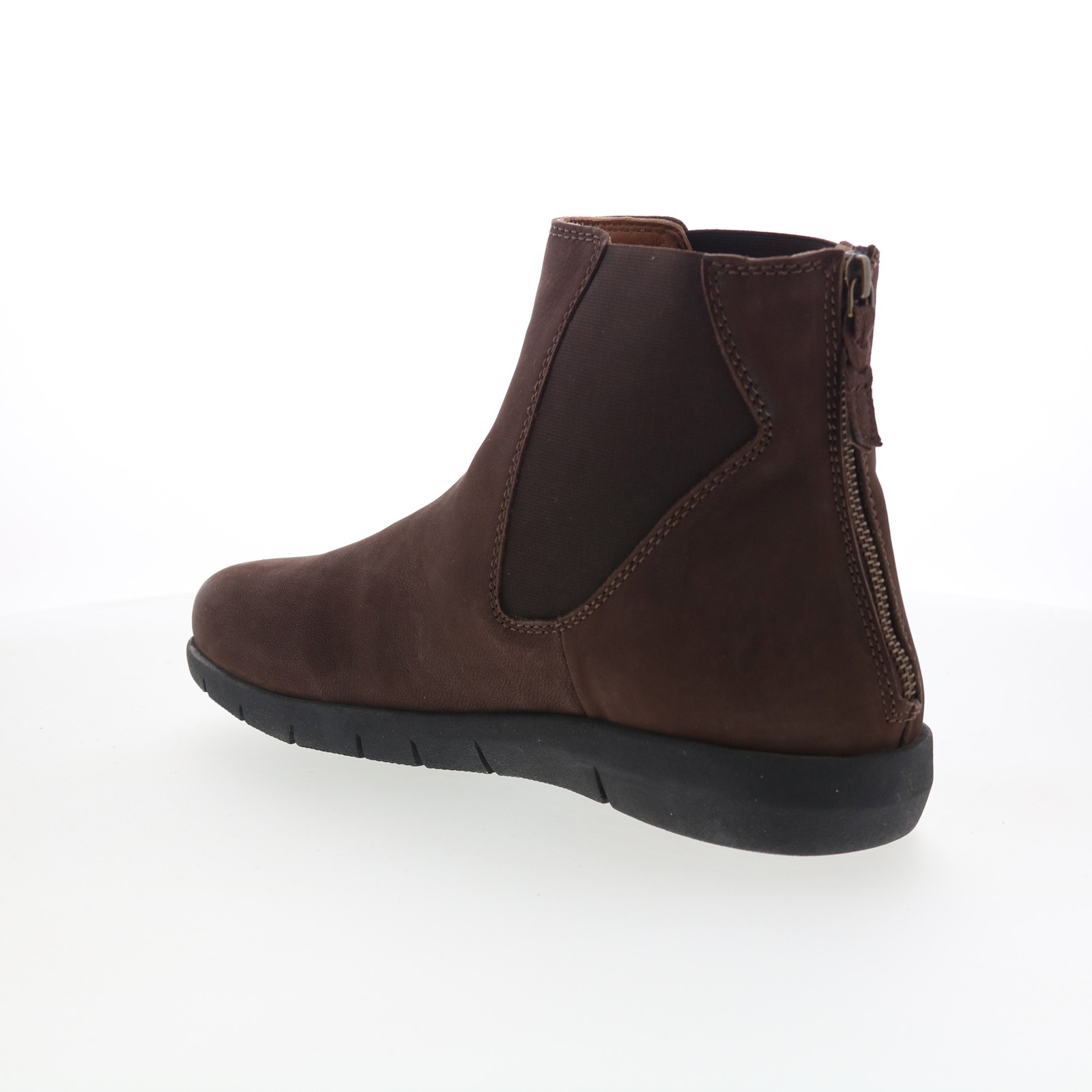 Softwalk Albany S2351-200 Womens Brown Leather Slip On Chelsea Boots