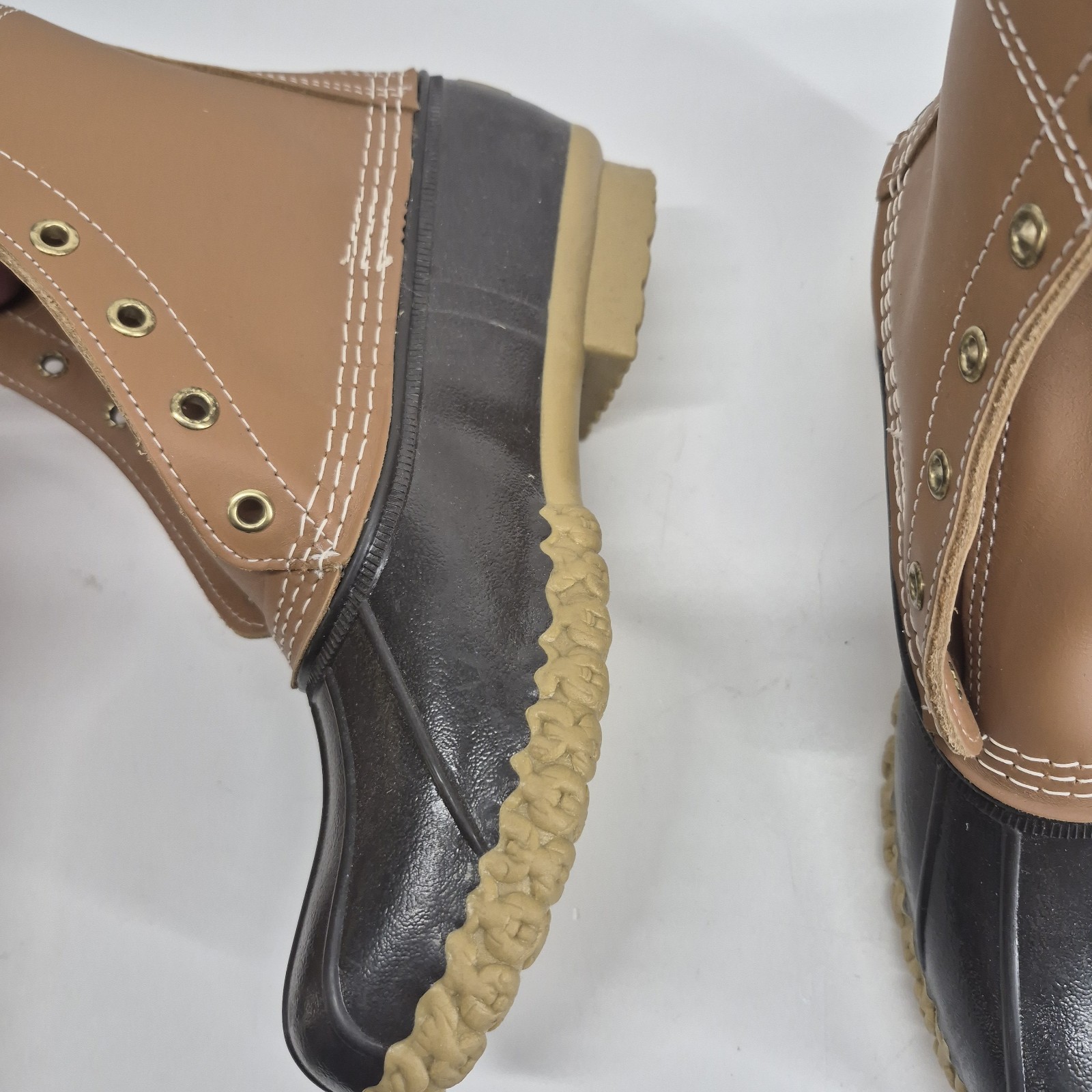 Vintage LL Bean Duck Boots Brown Leather & Rubber Women’s Sz 8M USA