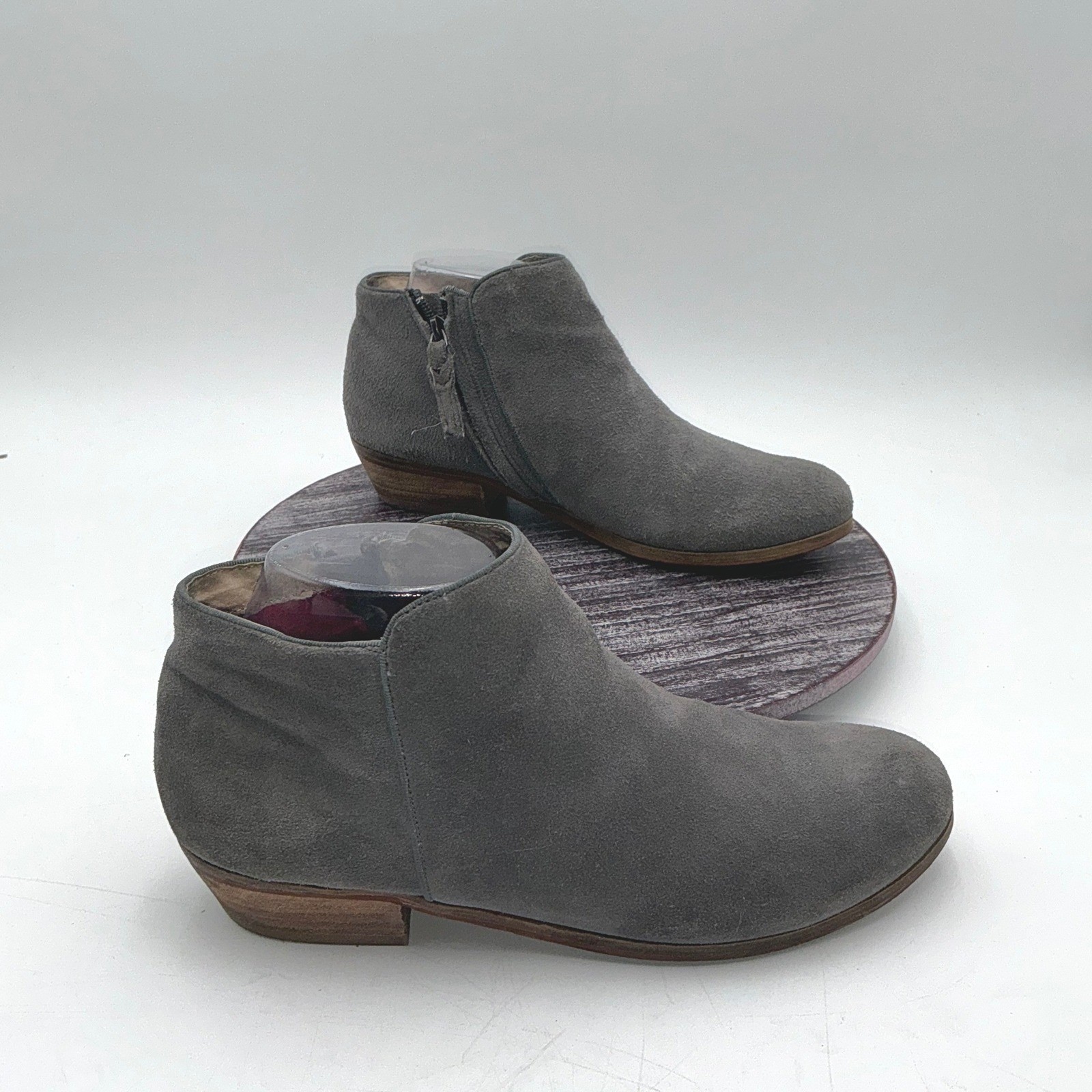 Softwalk Boots Womens 9 N Rocklin Suede Leather Zip Comfort Ankle Shoes Gray